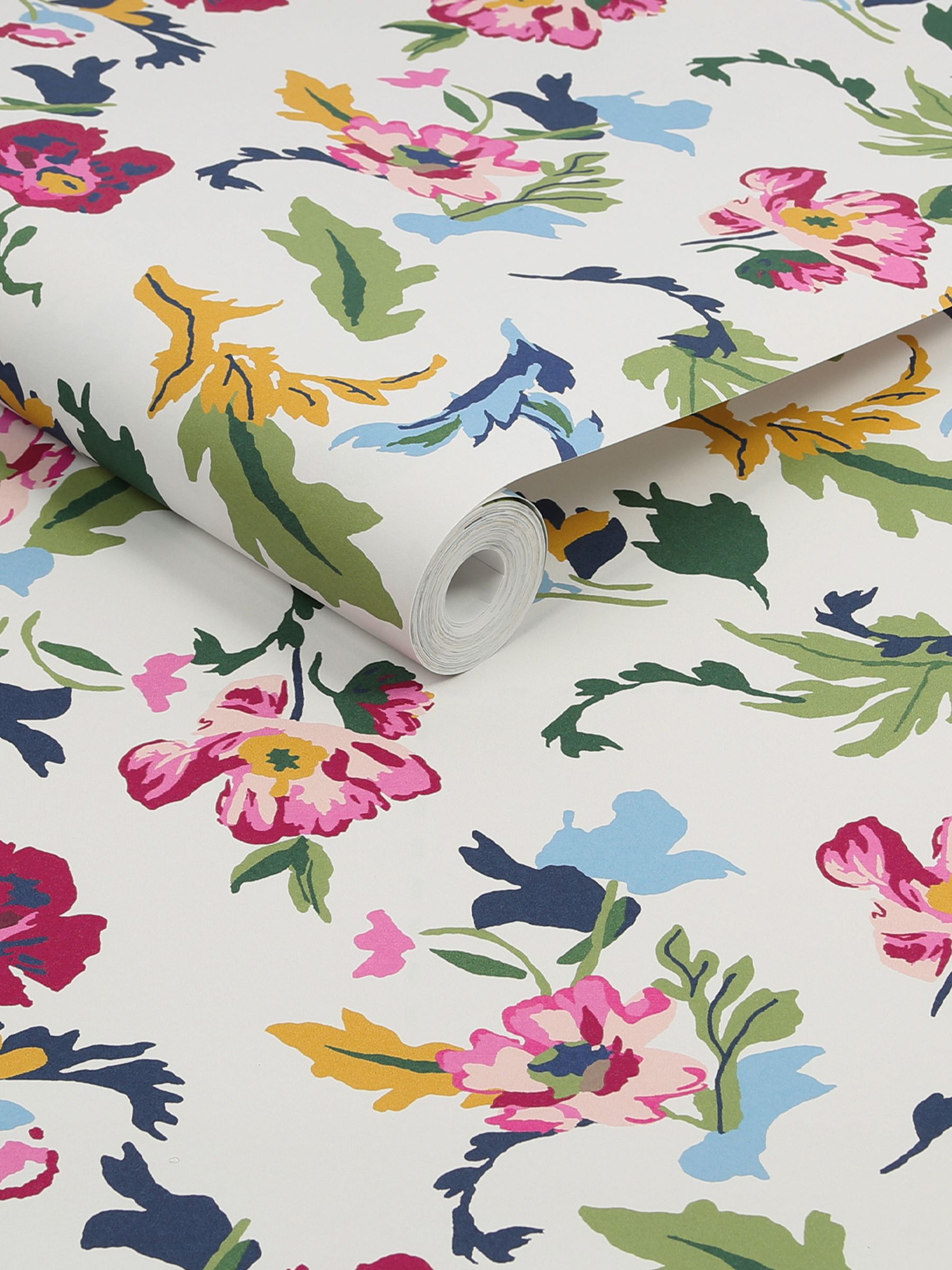 Cream Cambridge Painted Floral 10M Wallpaper - Image 3 of 4
