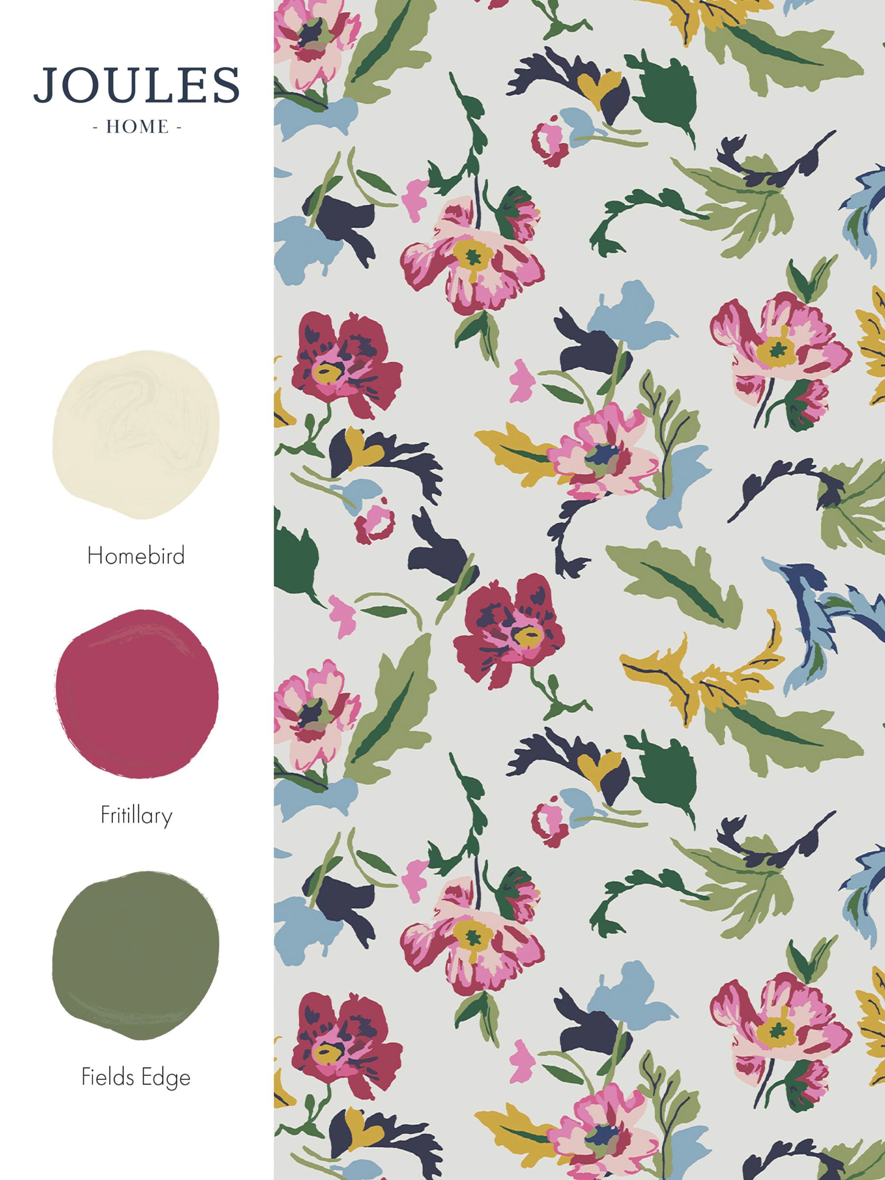 Cream Cambridge Painted Floral 10M Wallpaper - Image 4 of 4