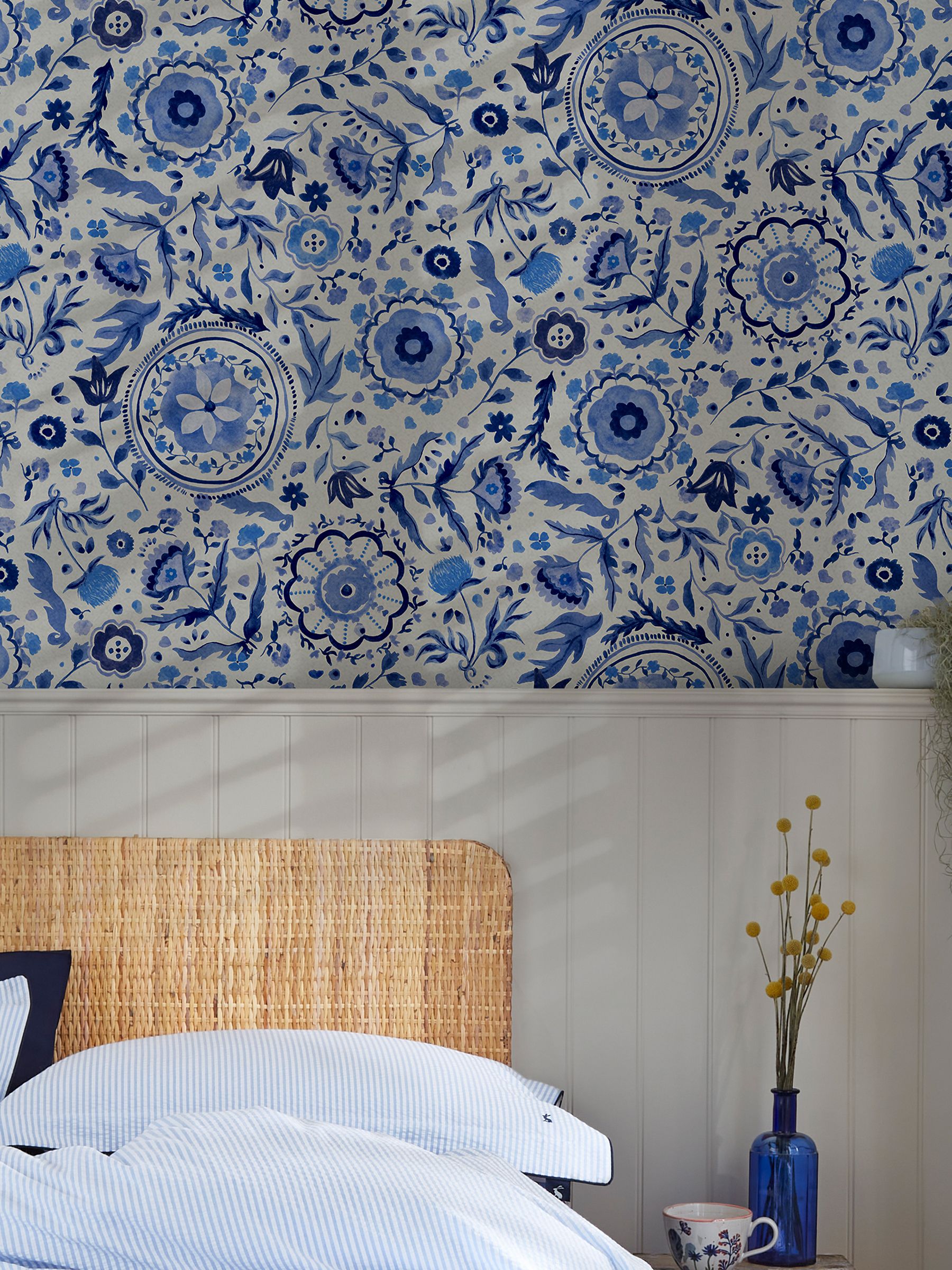 Blue Festival Flowers 10M Wallpaper - Image 1 of 4