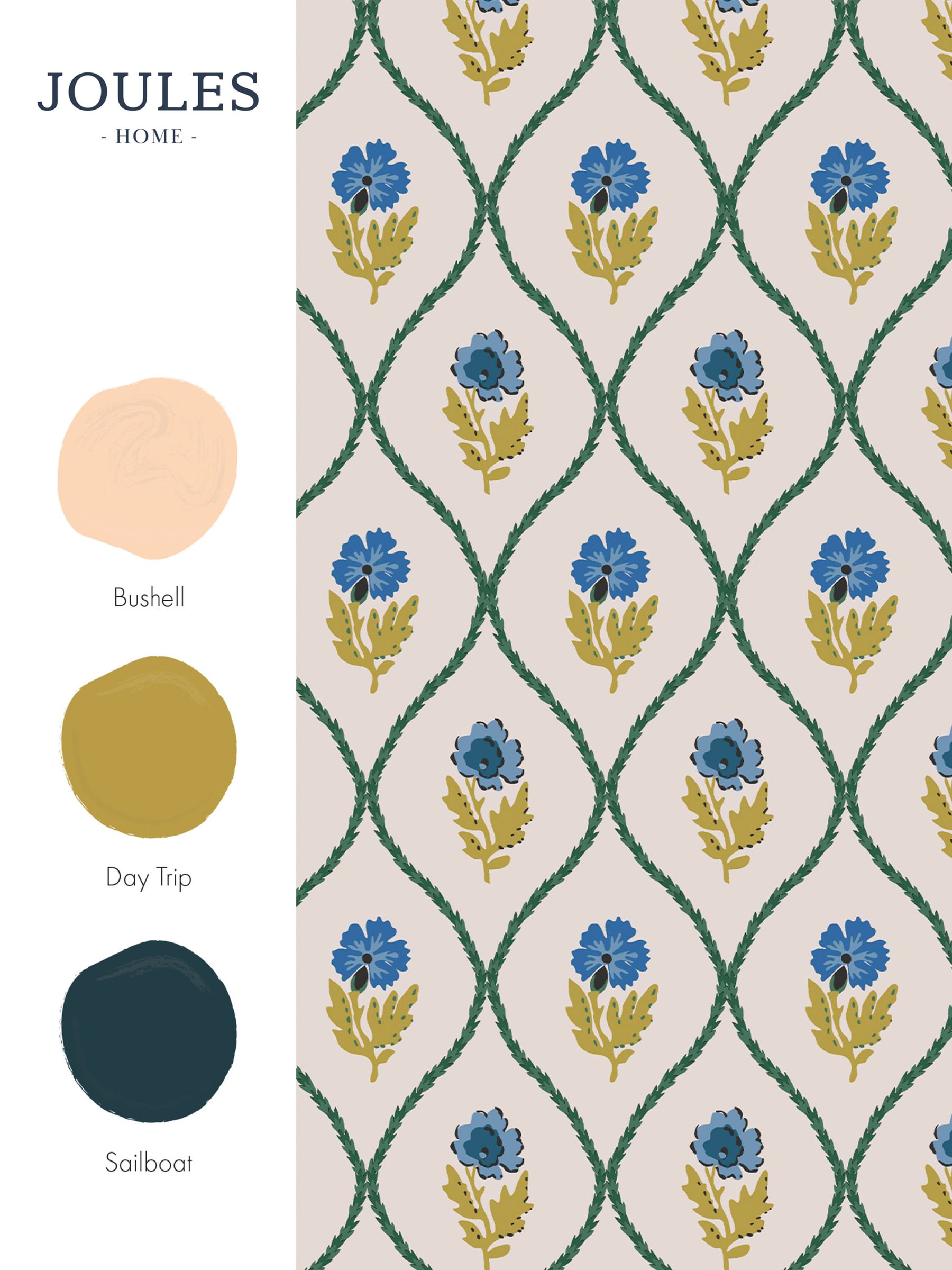 Gold Trellis Floral 10M Wallpaper - Image 4 of 4 Gold Trellis Floral 10M Wallpaper - Image 4 of 4