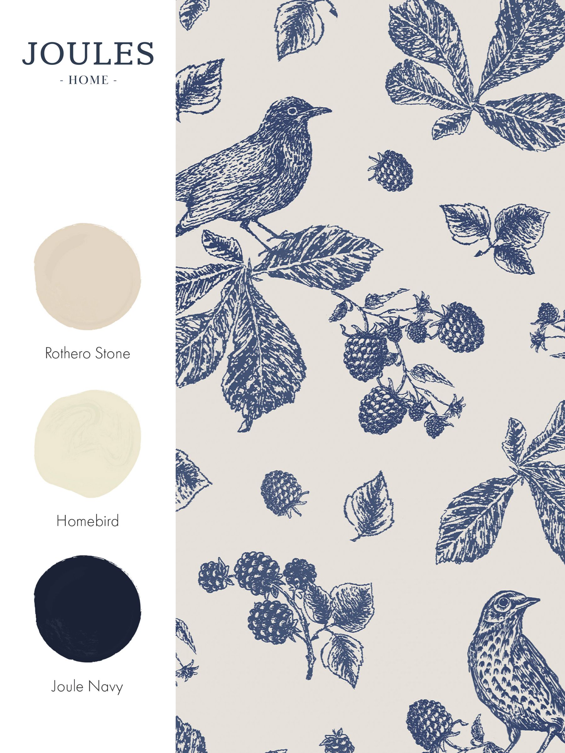 Cream Blackberry Bird 10M Wallpaper - Image 4 of 4