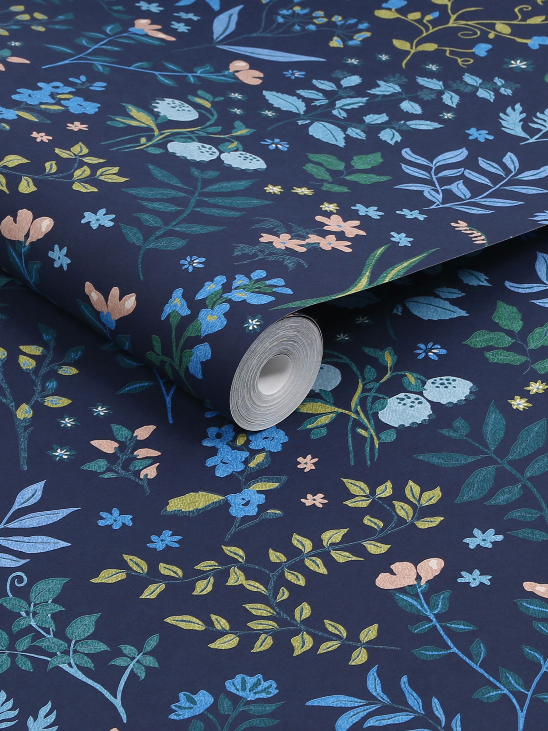 Navy Blue Holcombe Floral 10M Wallpaper - Image 3 of 4