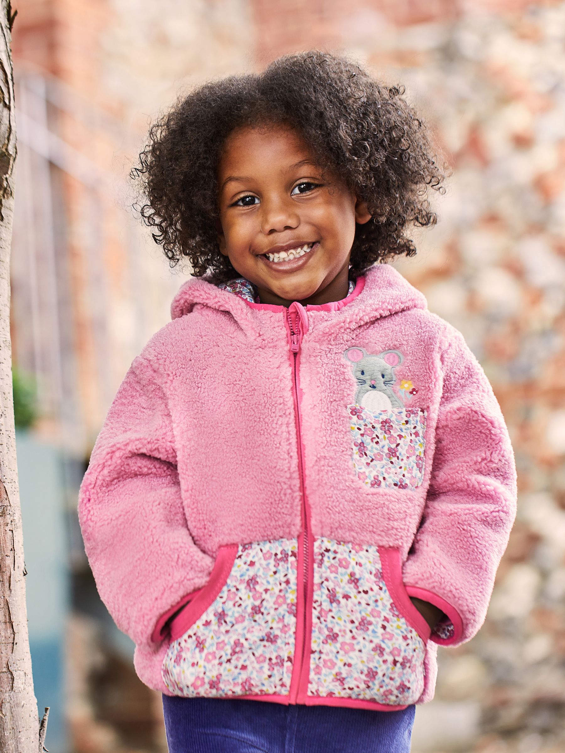 Pink Appliqué Pocket Teddy Fleece - Image 1 of 6
