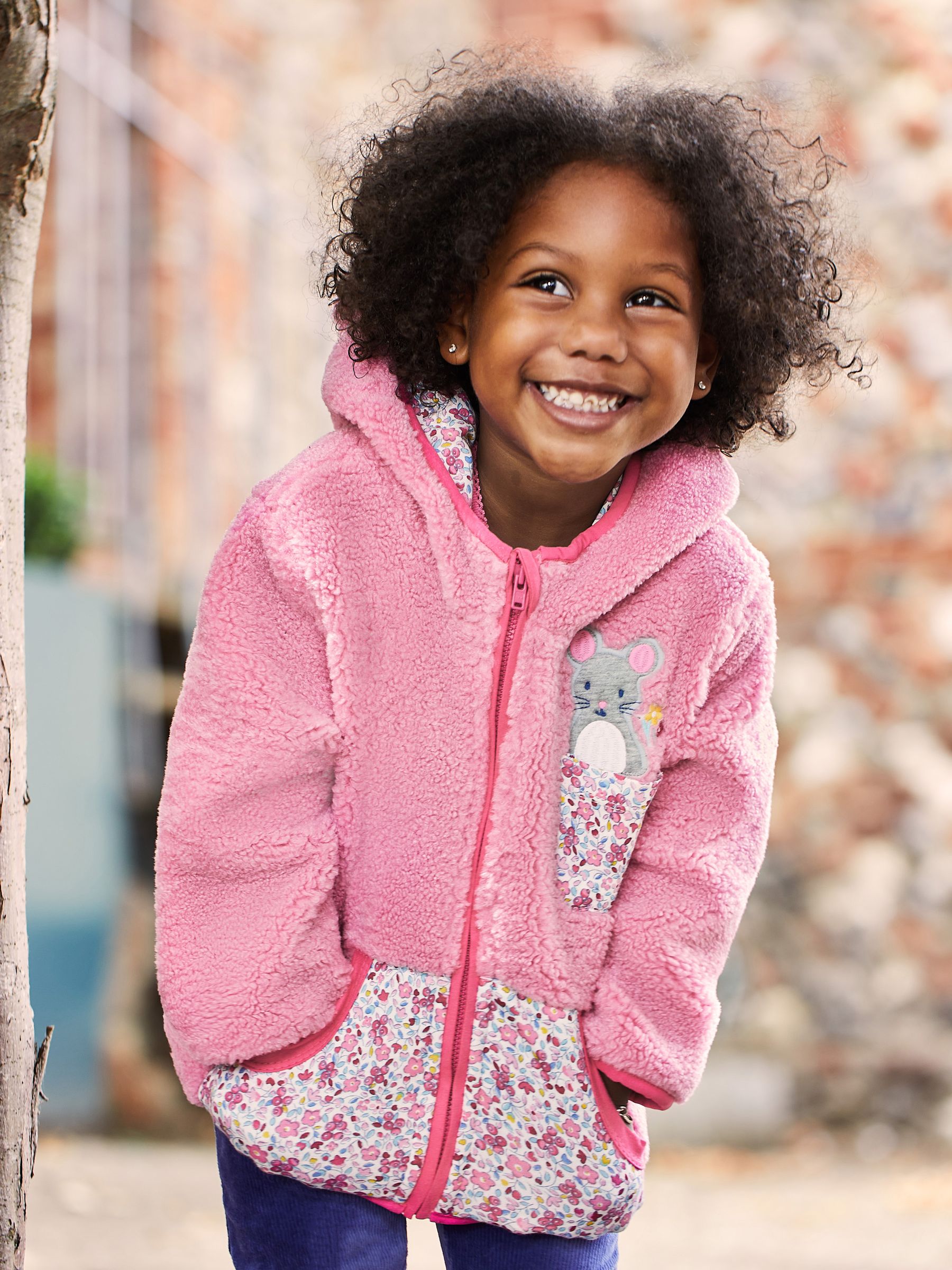 Pink Appliqué Pocket Teddy Fleece - Image 2 of 6