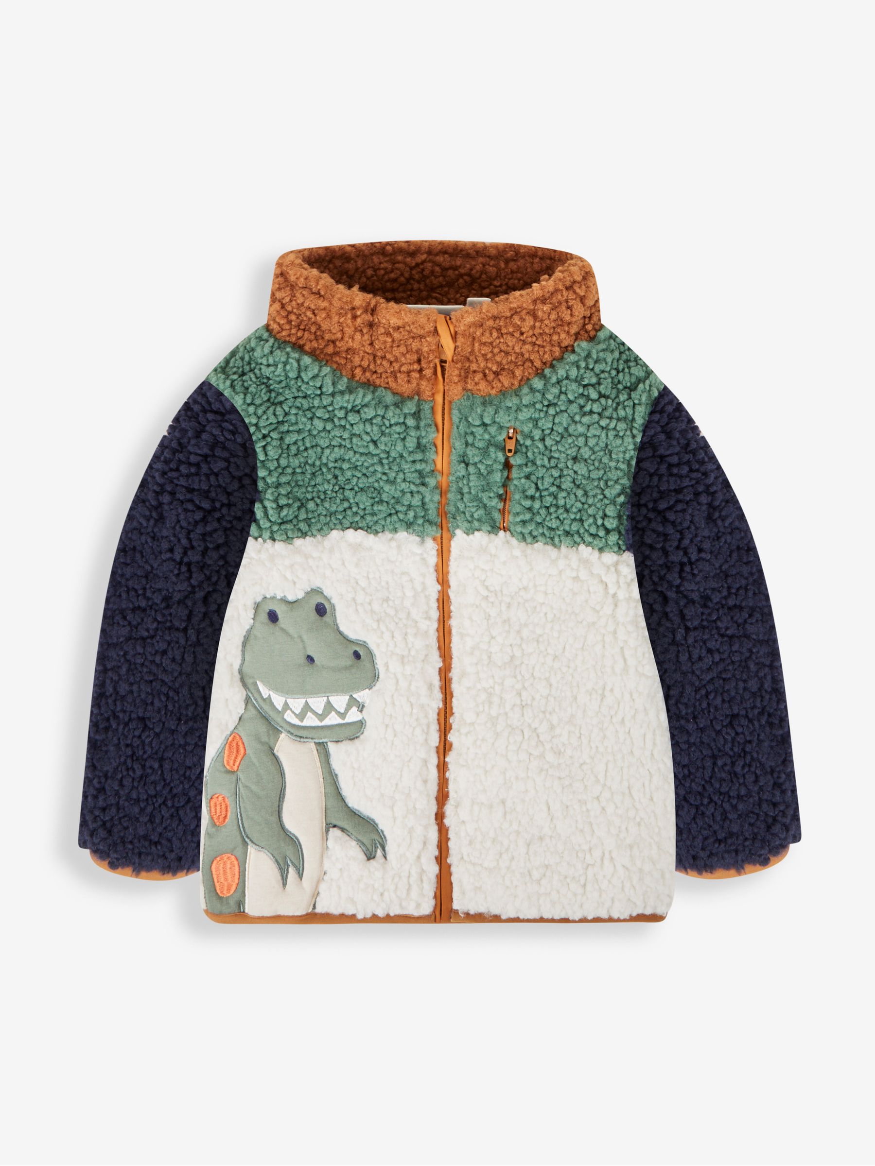 Khaki Green TRex Zip-Up Teddy Fleece - Image 3 of 5
