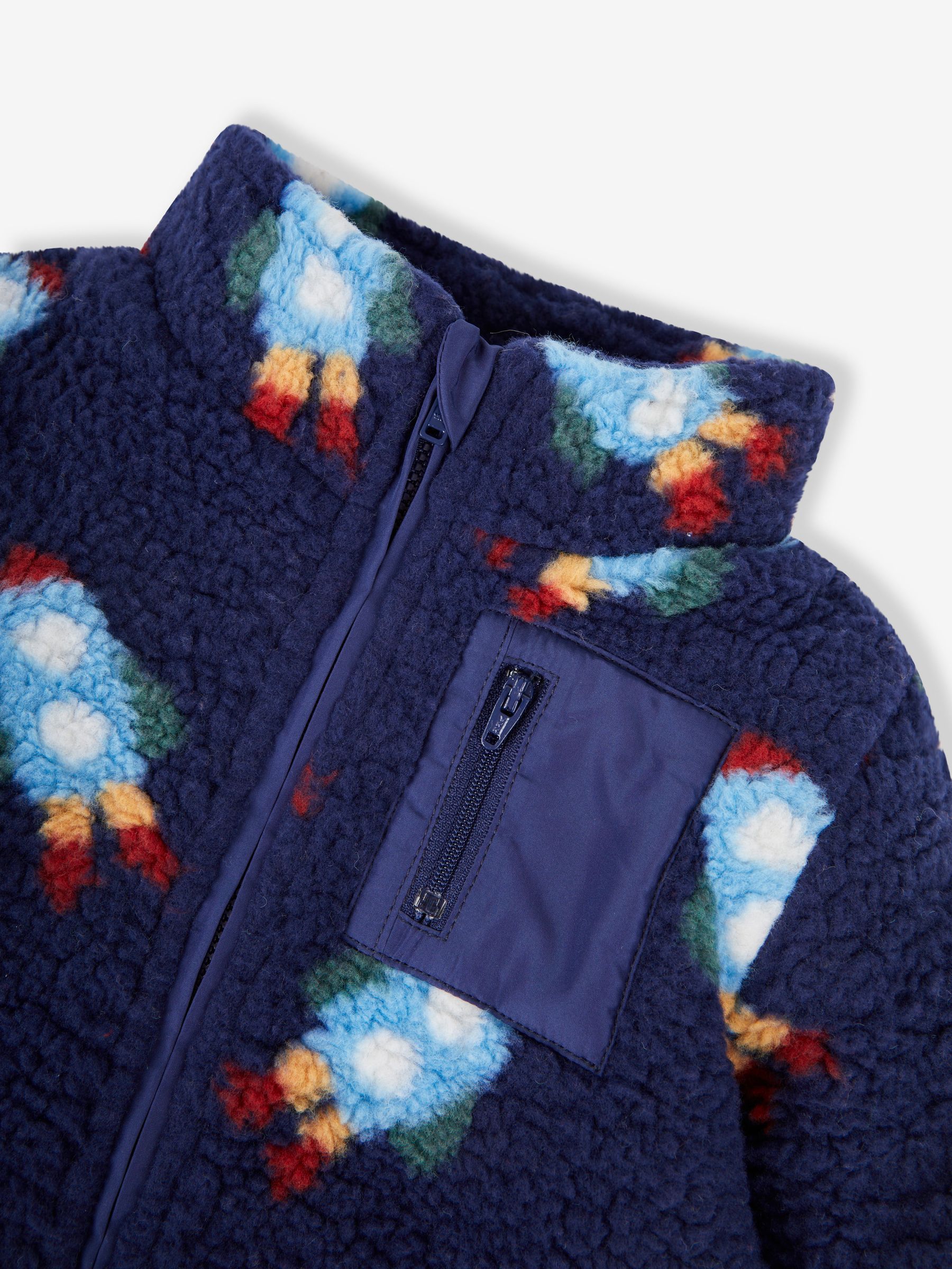 Navy Blue Rocket Zip-Up Teddy Fleece - Image 2 of 3