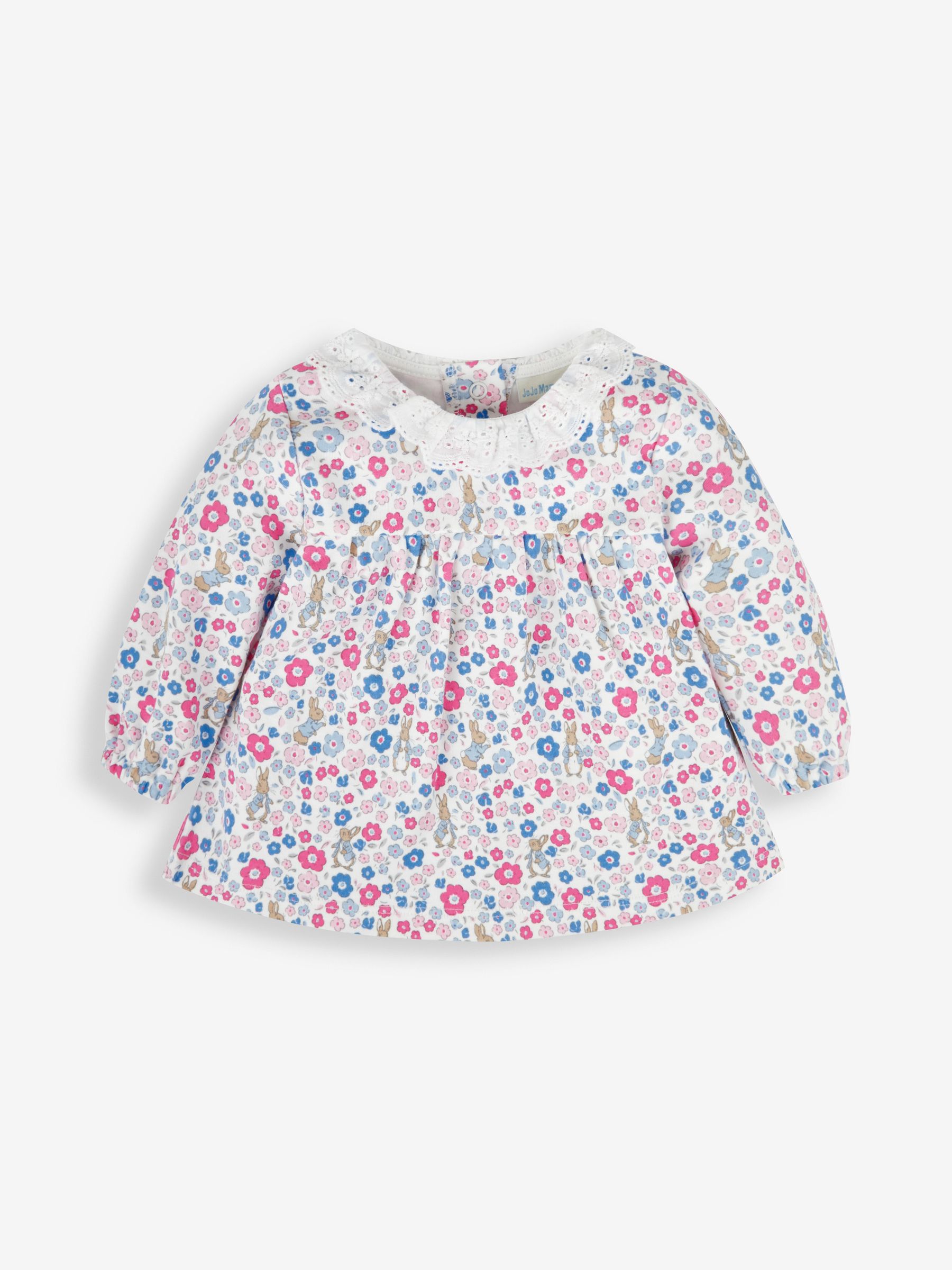 Blue Girls' Peter Rabbit Floral Tunic With Collar & Rib Leggings Baby Set - Image 4 of 8