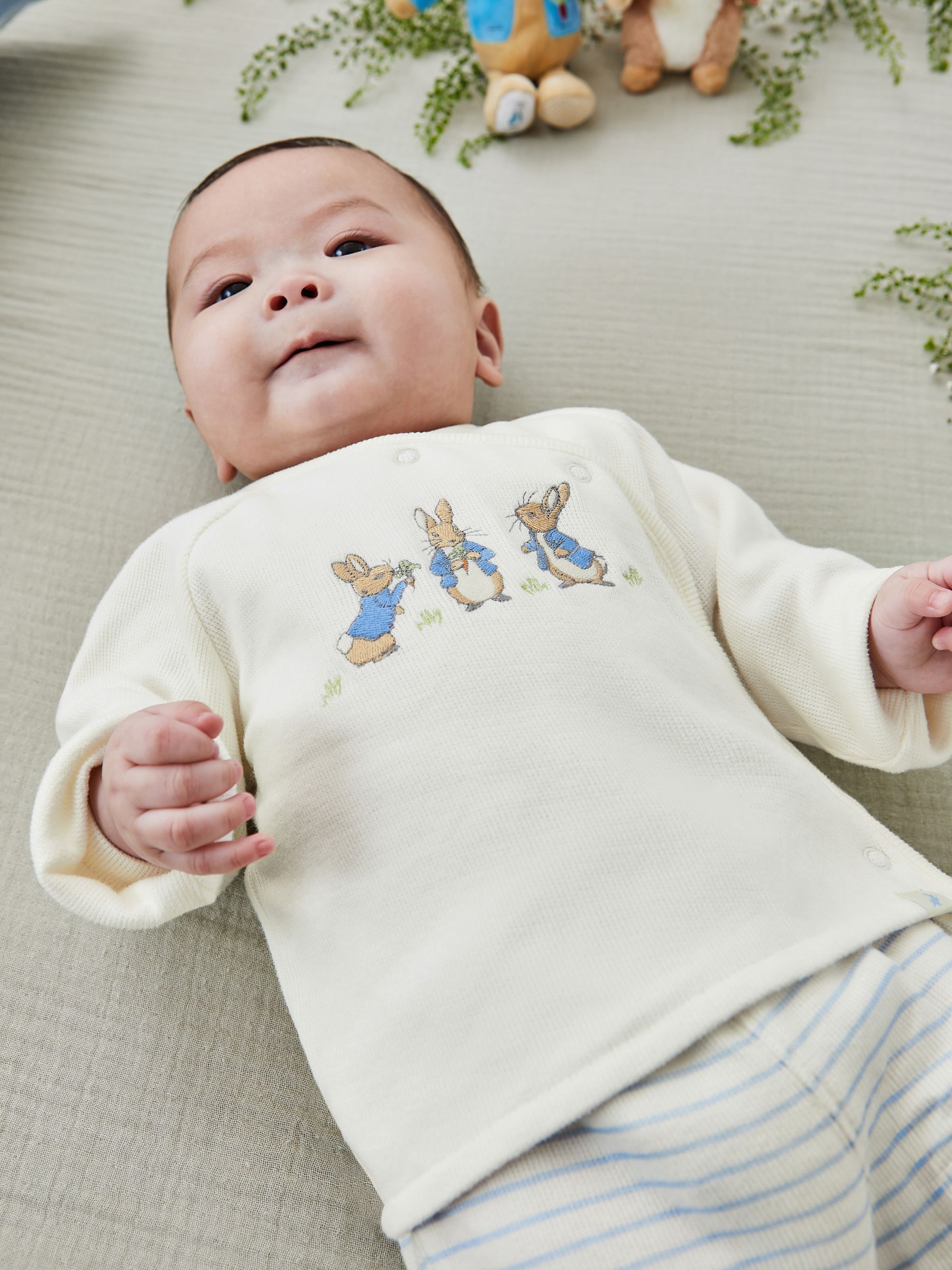 Blue Peter Rabbit Appliqué Wrap Top & Cosy Trousers Baby Set - Image 2 of 8