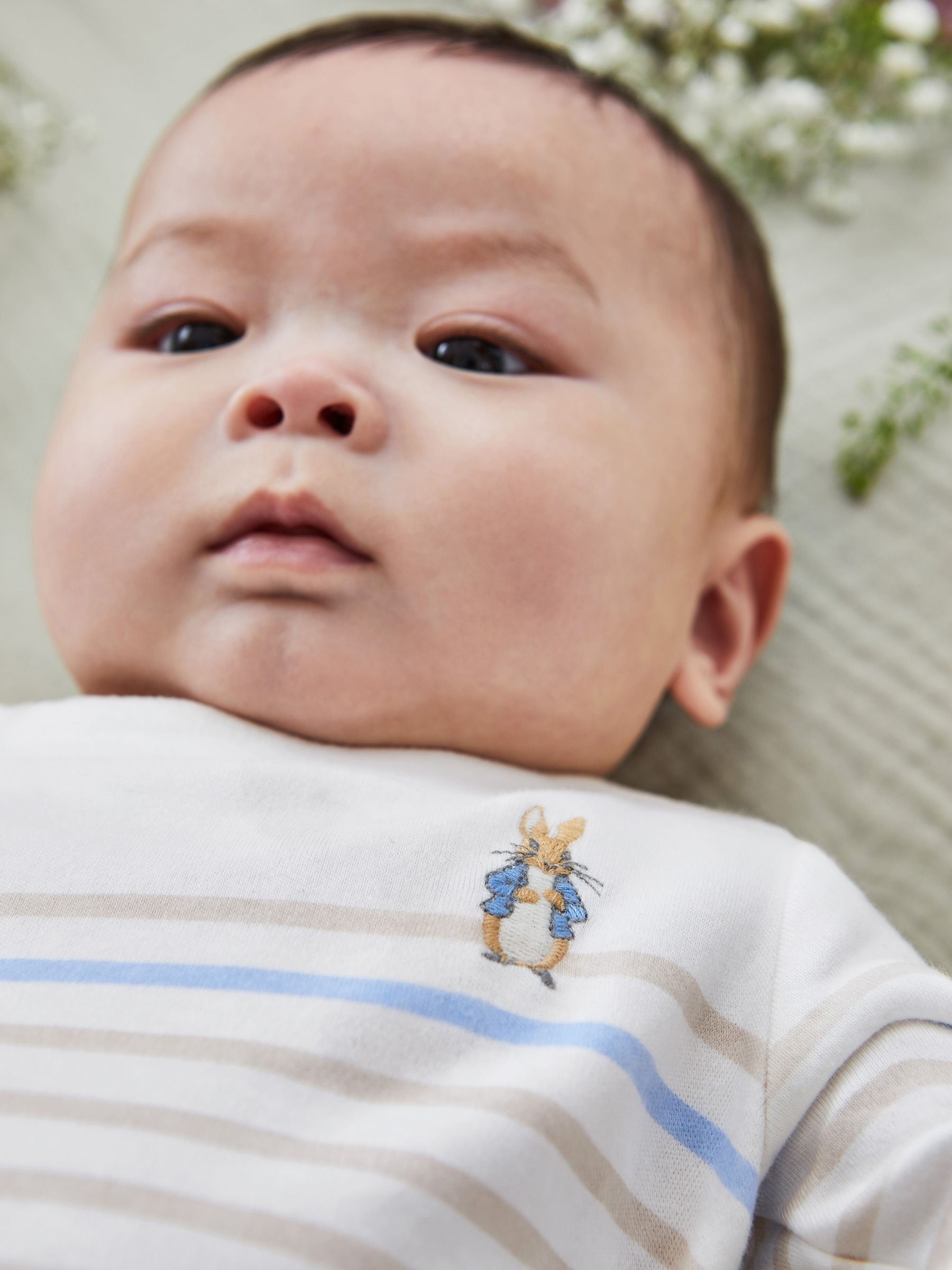 Blue Peter Rabbit Embroidered Breton Top & Cosy Trousers Baby Set - Image 3 of 8