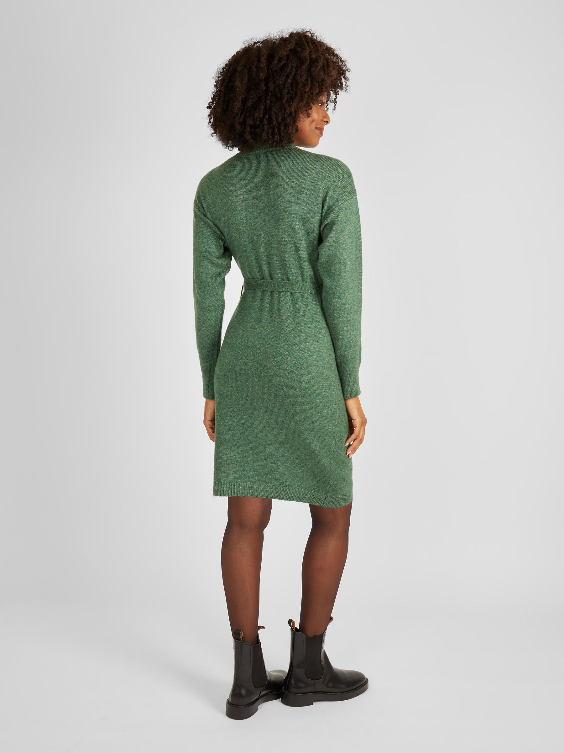 Turtle Neck Knitted Maternity Dress in Green - Image 3 of 4