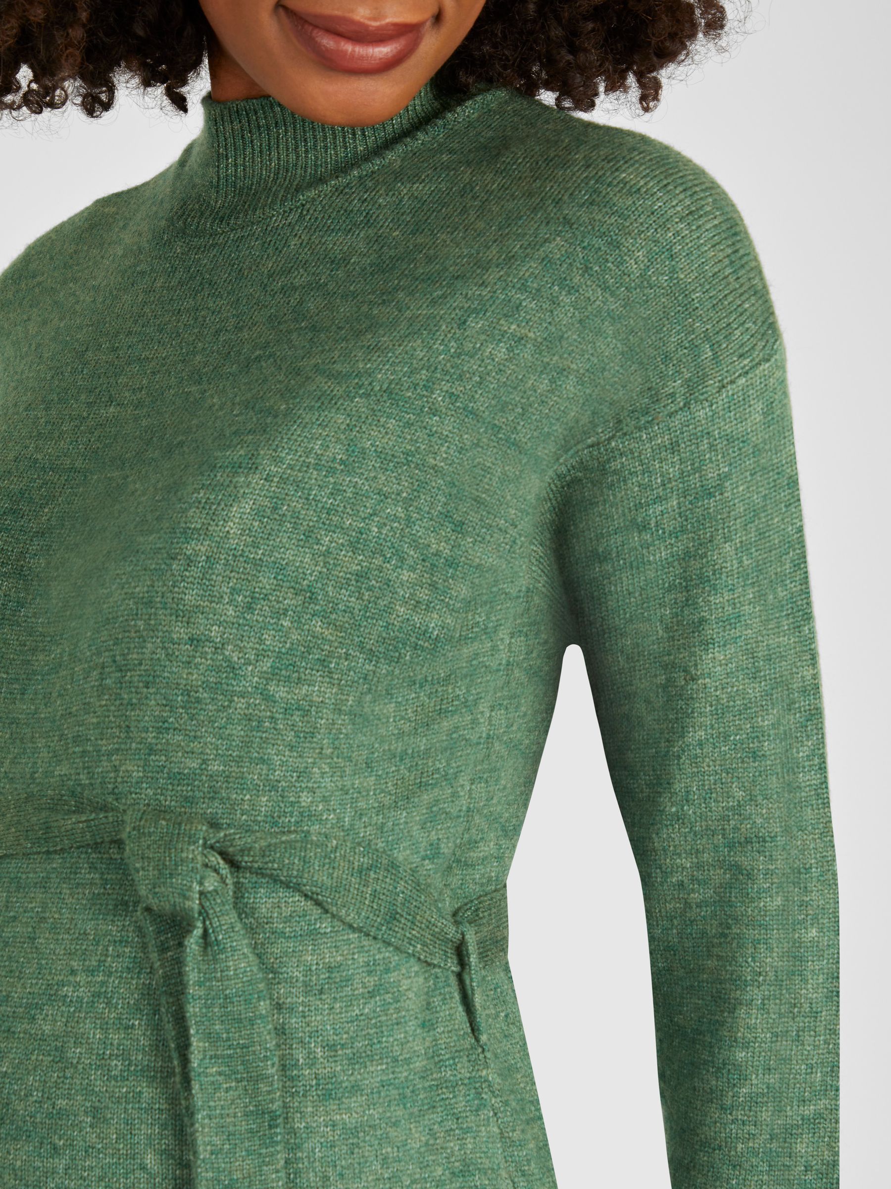 Turtle Neck Knitted Maternity Dress in Green - Image 4 of 4