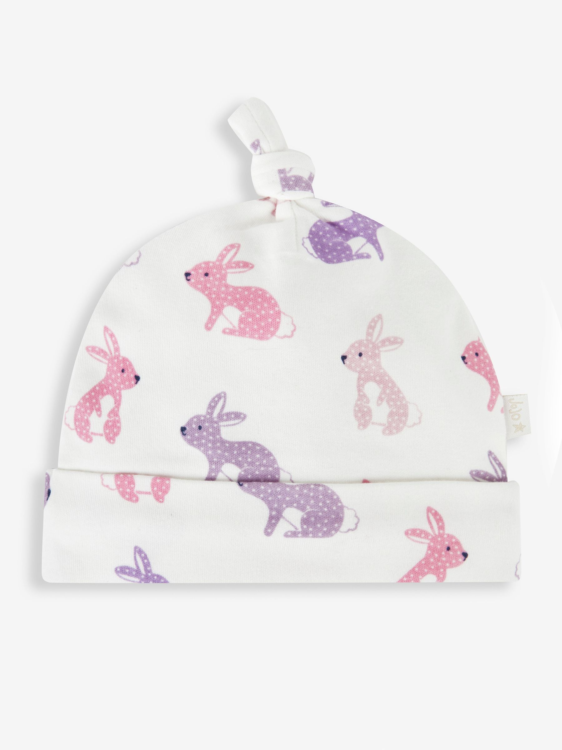 Bunny Print Baby Hat in Cream - Image 1 of 2