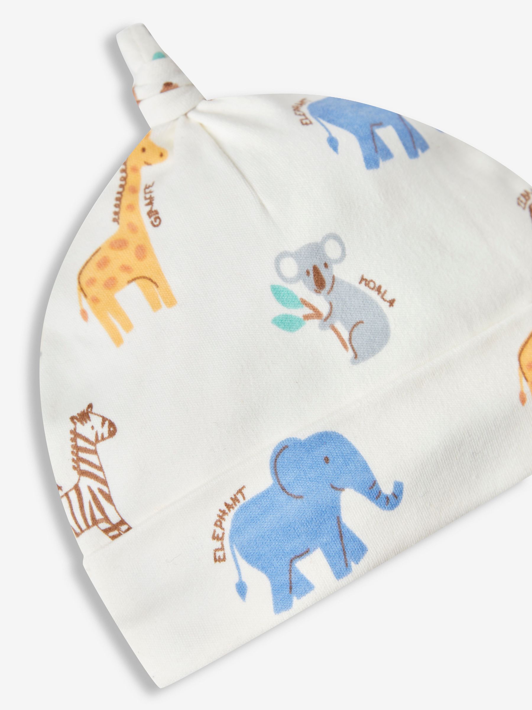 Cream Safari Print Cotton Baby Hat - Image 2 of 2