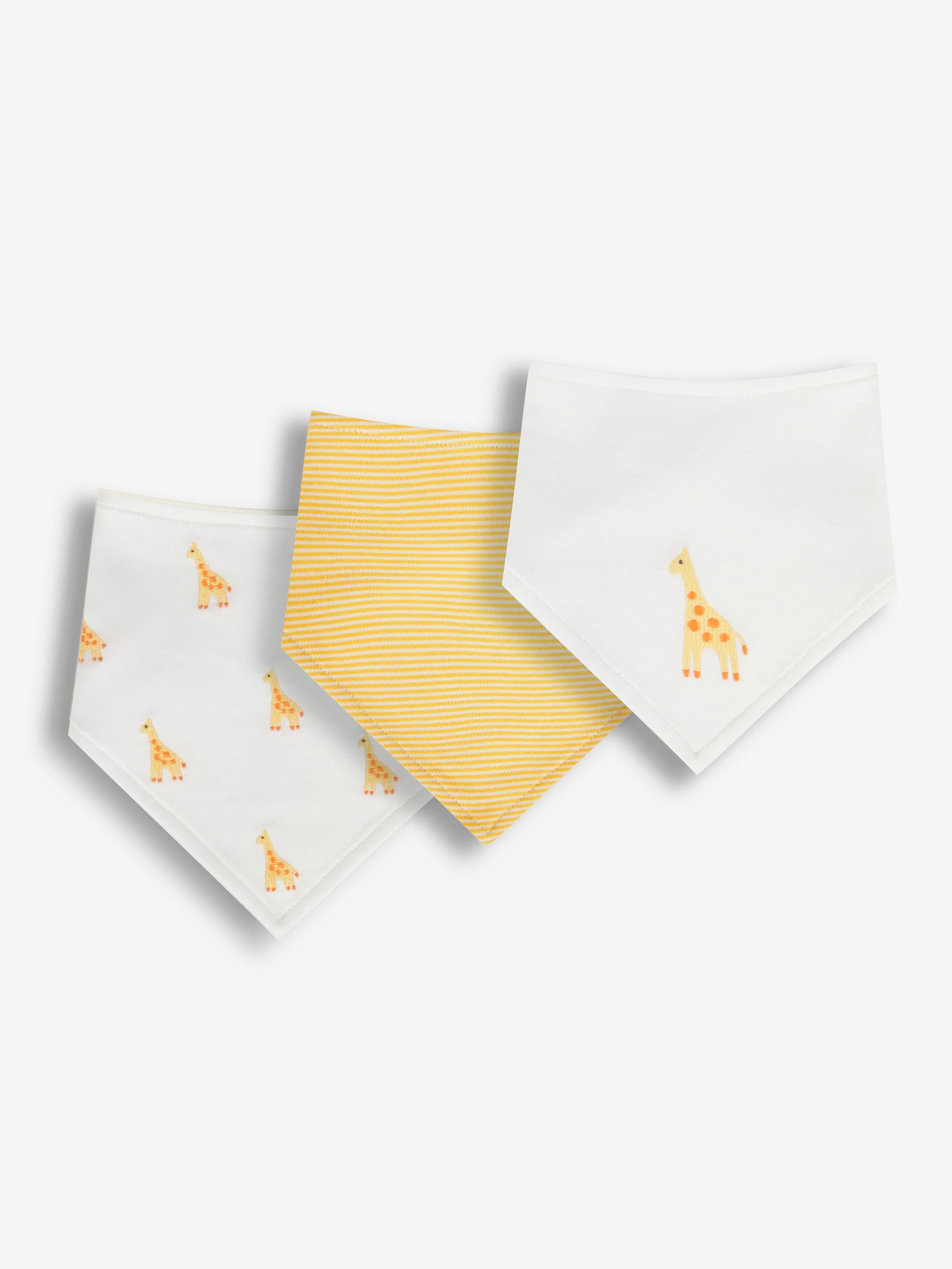 Yellow Giraffe 3-Pack Cotton Baby Dribble Bibs - Image 1 of 4