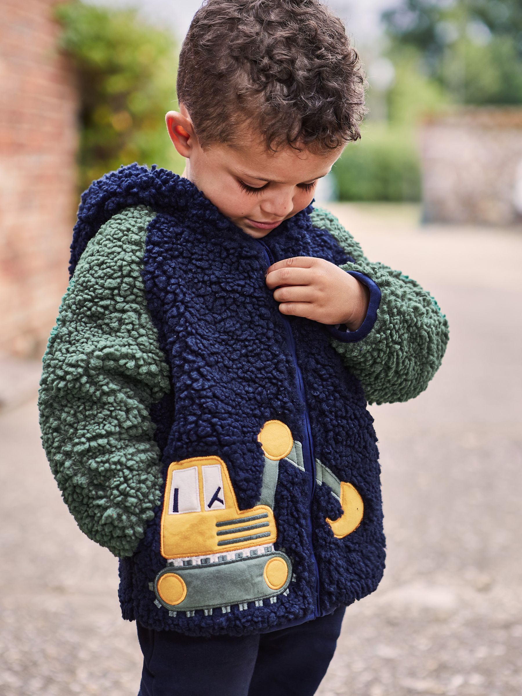 Navy Blue Digger Lined Teddy Fleece - Image 1 of 5
