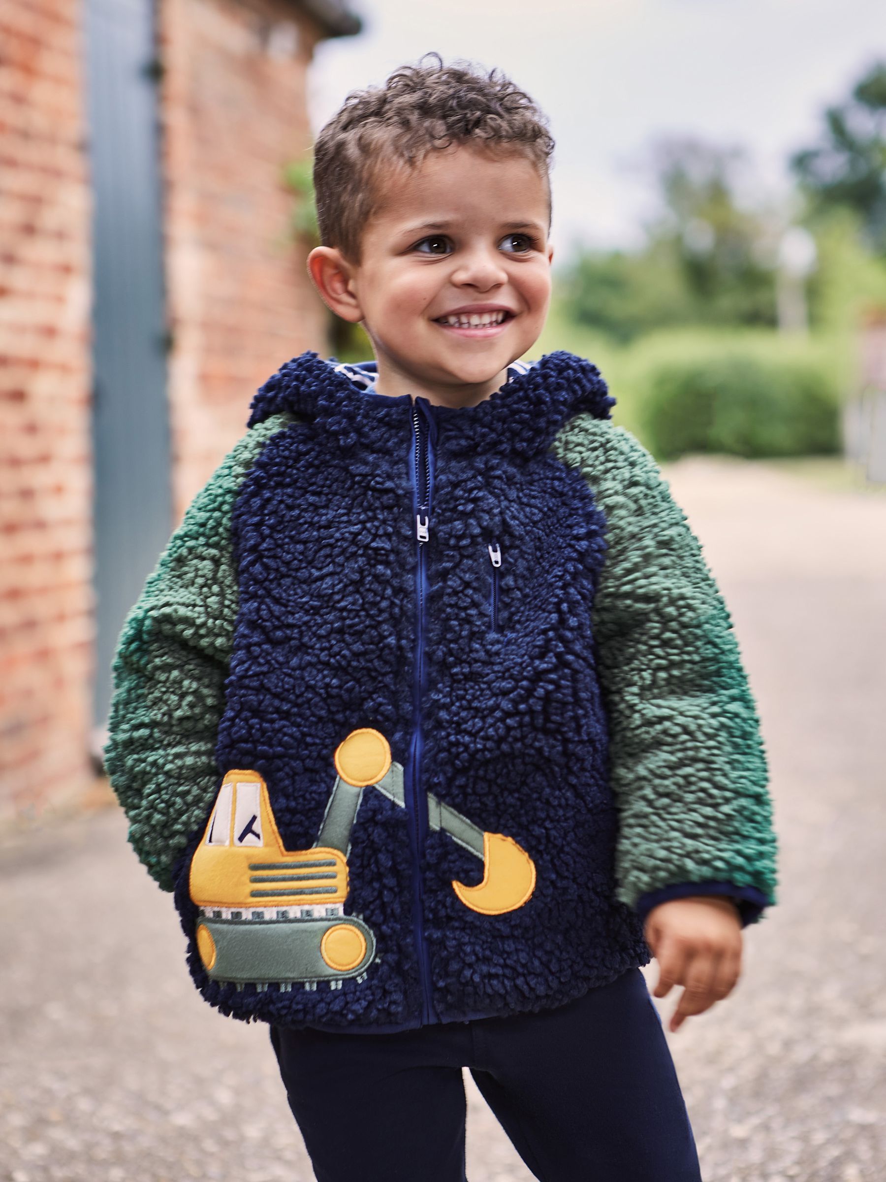 Navy Blue Digger Lined Teddy Fleece - Image 3 of 5
