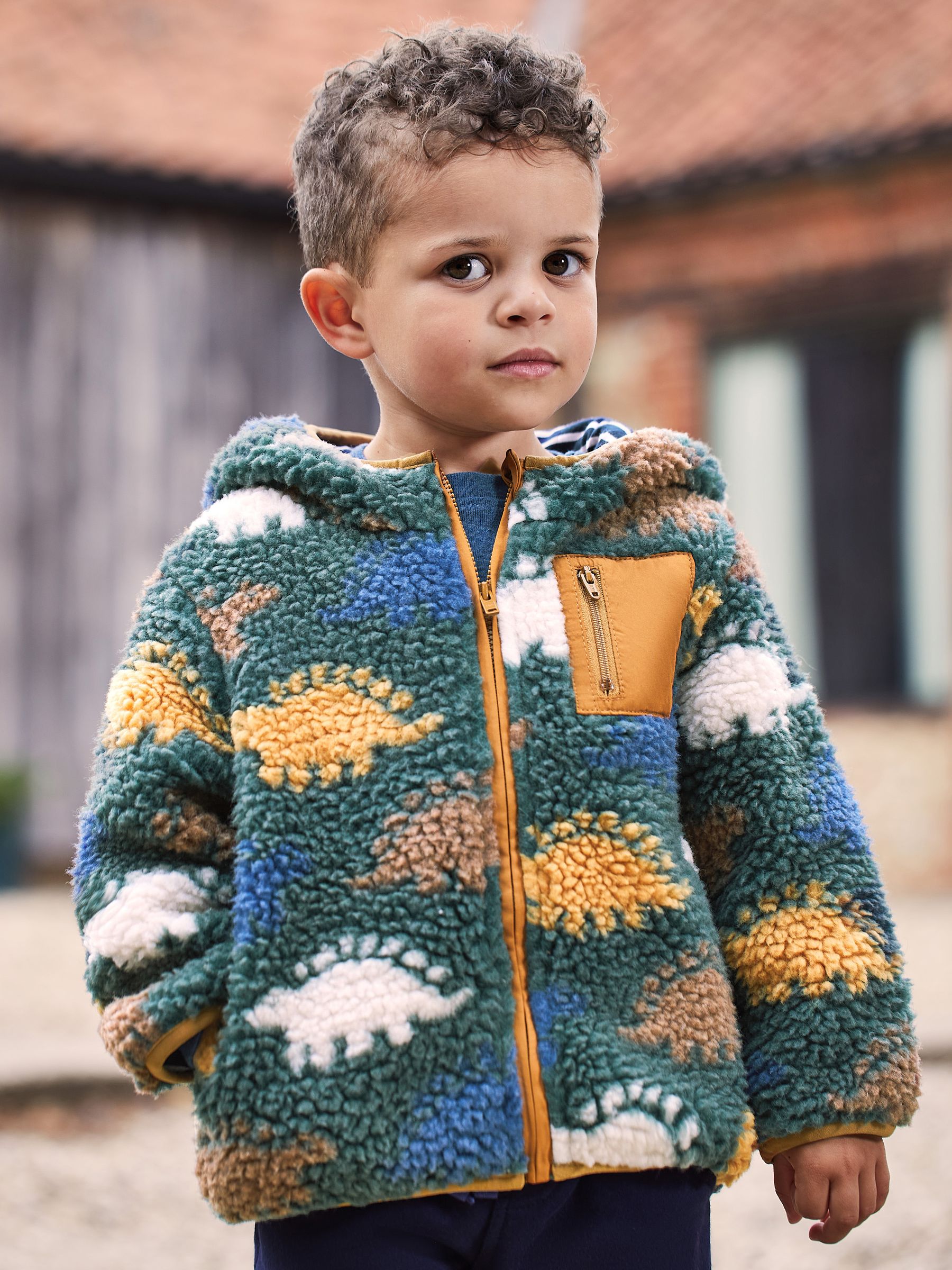 Khaki Green Stegosaurus Printed Fleece - Image 2 of 6