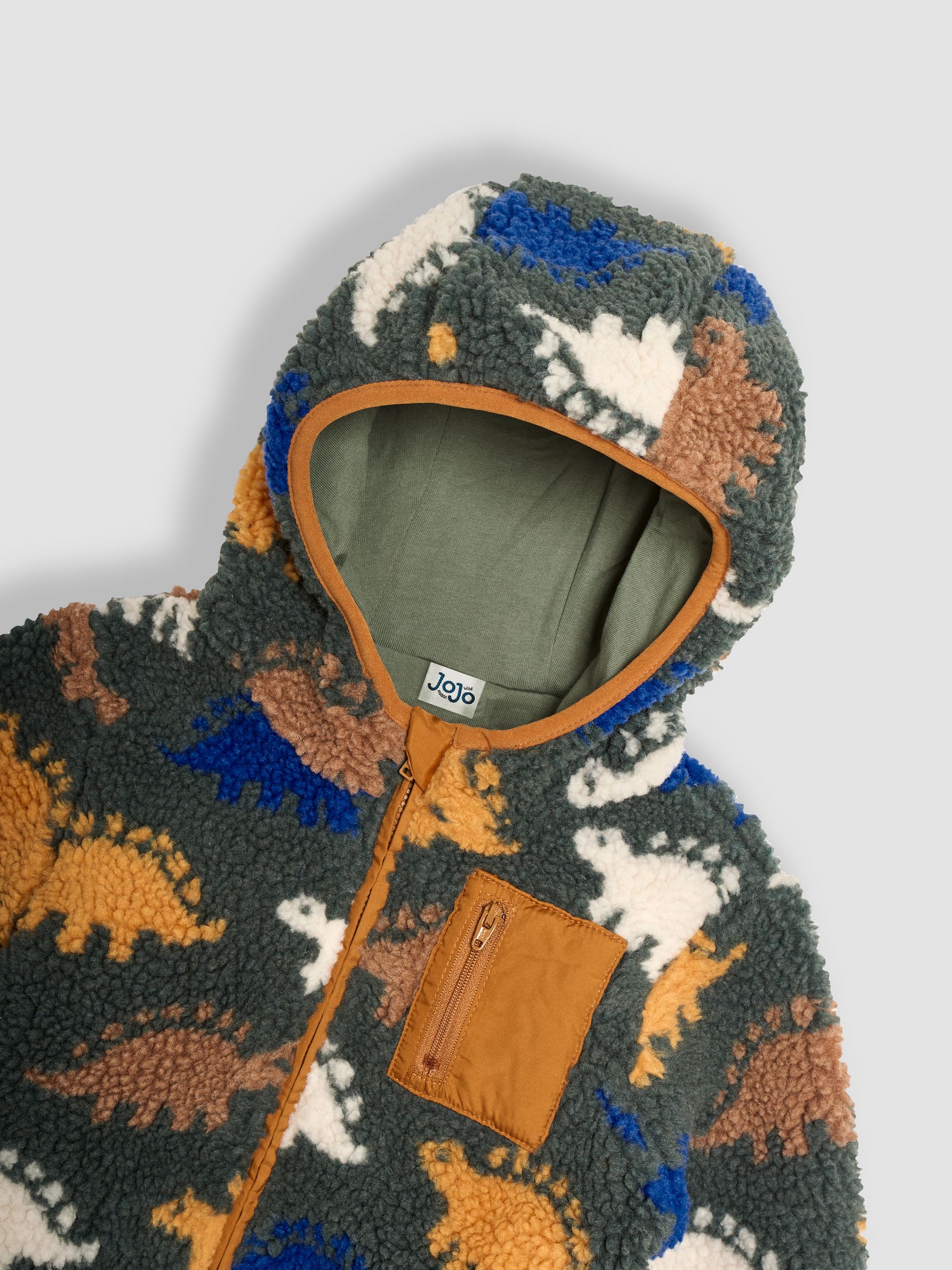 Khaki Green Stegosaurus Printed Fleece - Image 6 of 6