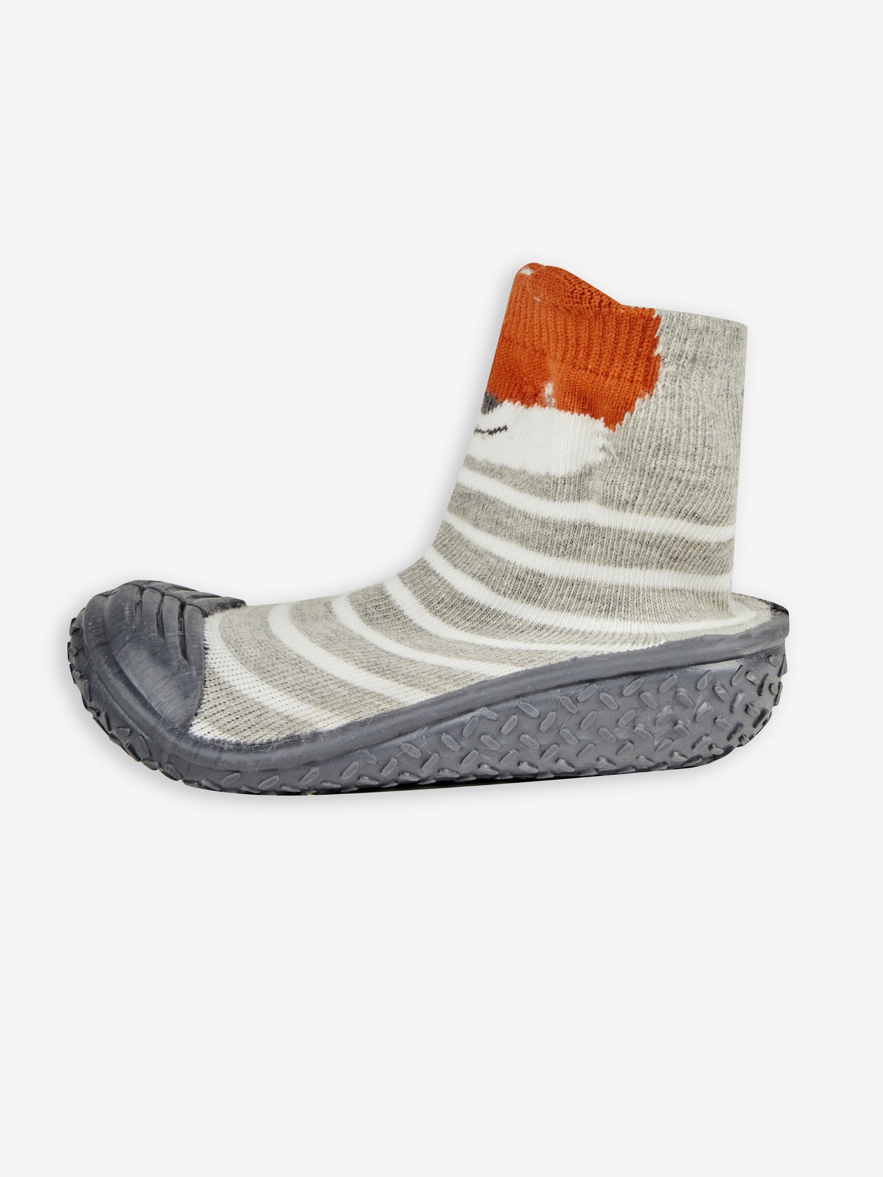 Grey Indoor Outdoor Fox Slipper Socks - Image 3 of 4
