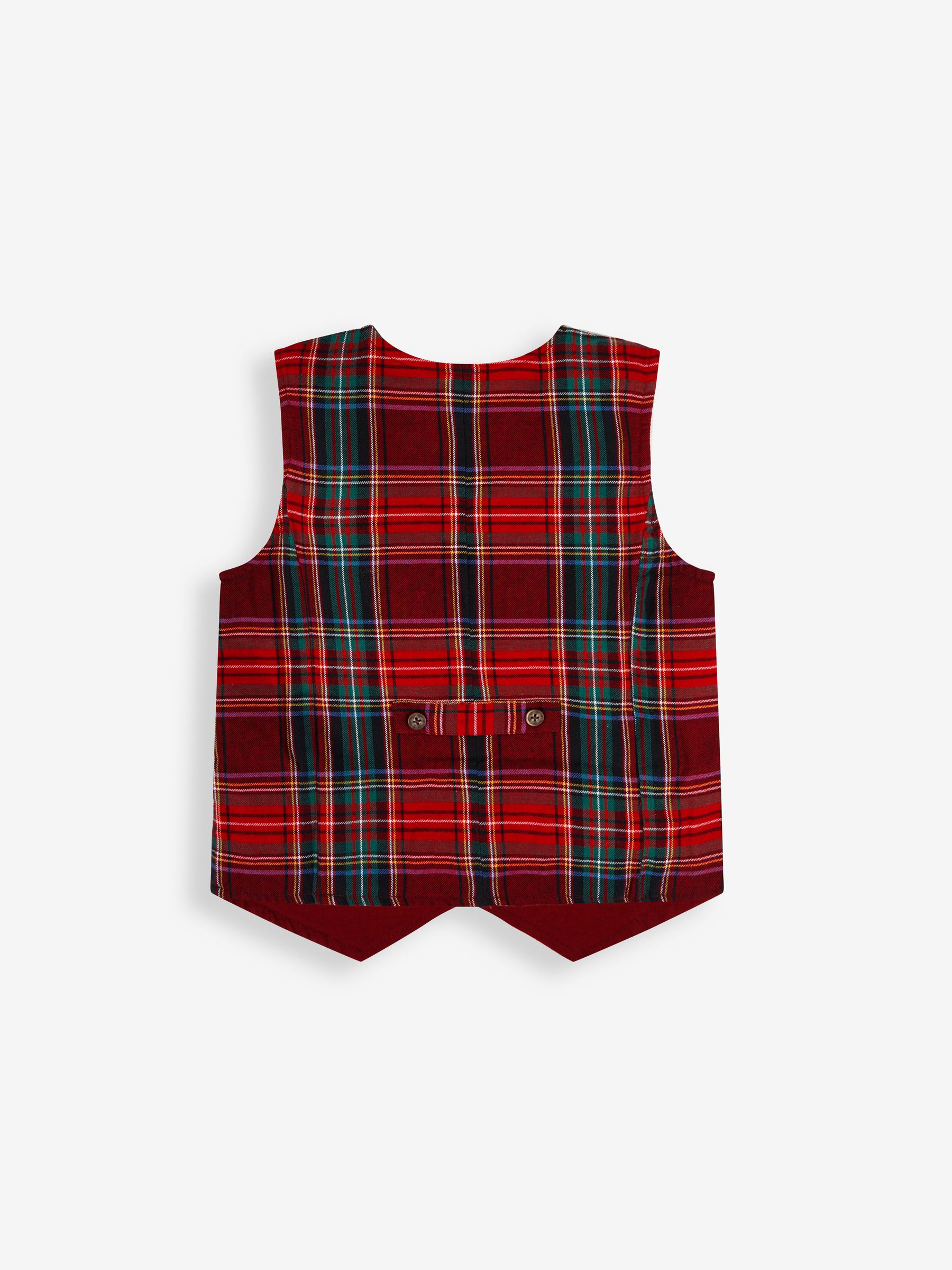 Navy Boys' Tartan Waistcoat, Shirt & Cord Trousers Set With Bow Tie - Image 4 of 9