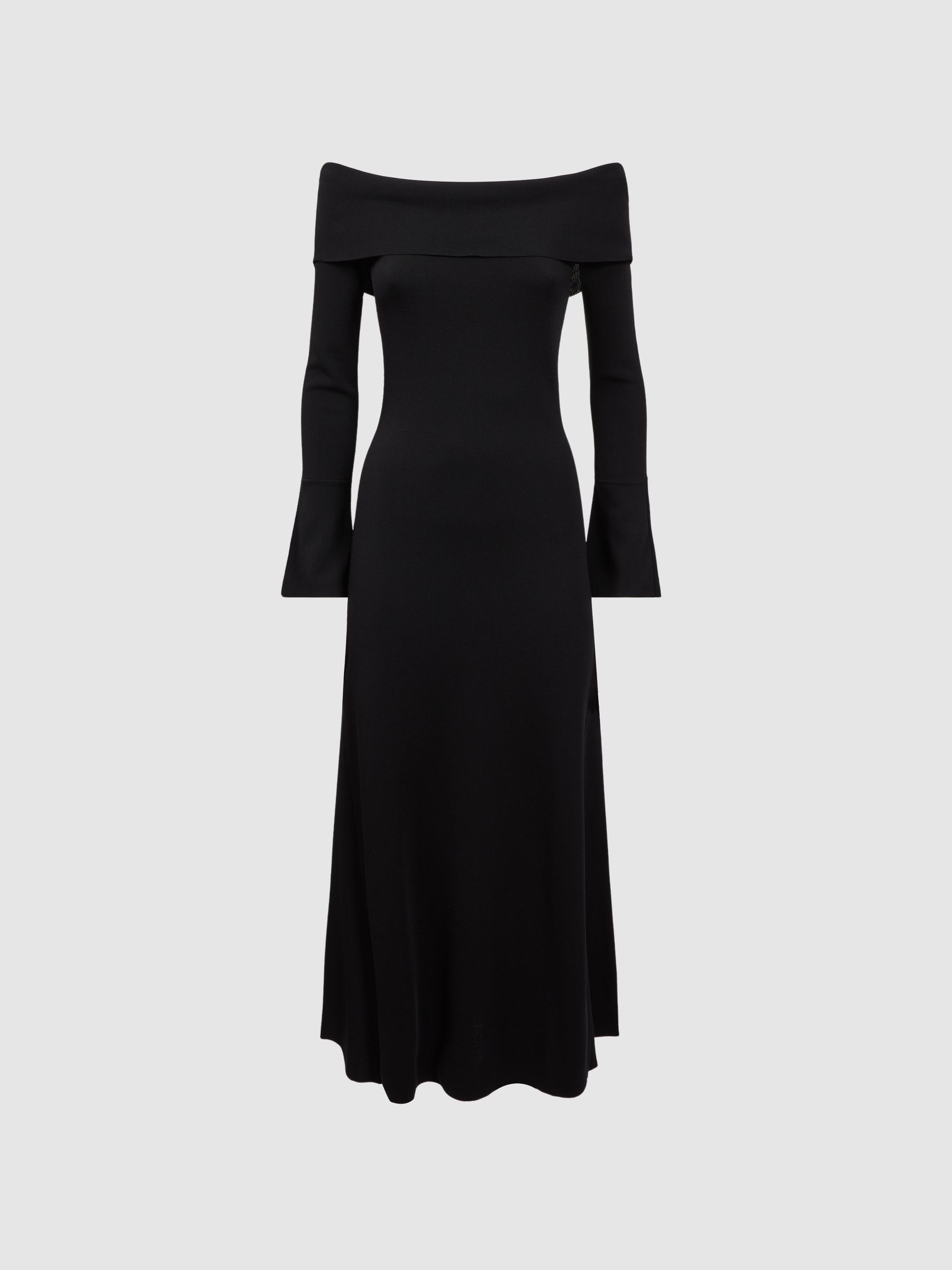 Florere Knitted Strapless Maxi Dress in Black - Image 2 of 5