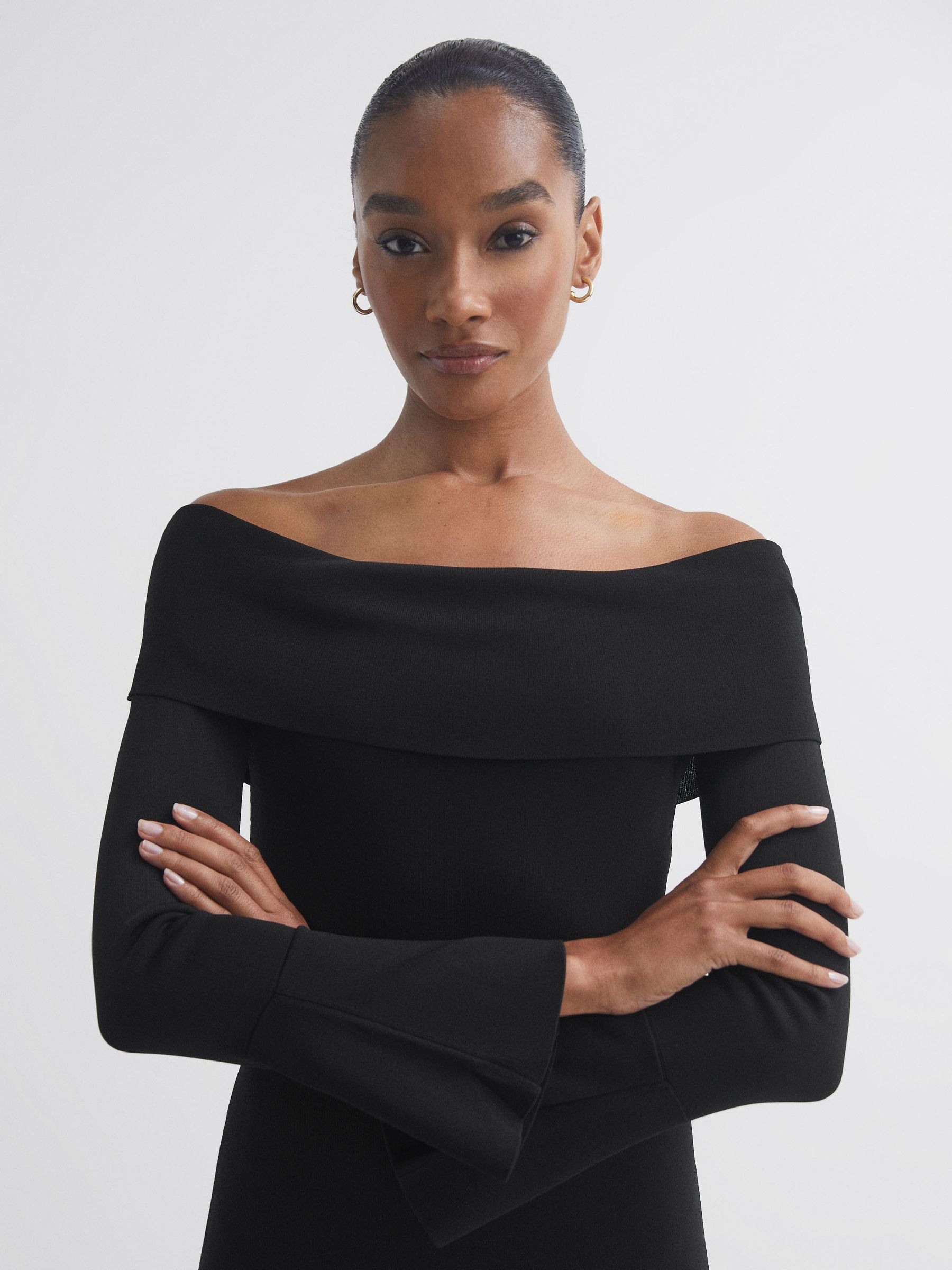 Florere Knitted Strapless Maxi Dress in Black - Image 3 of 5
