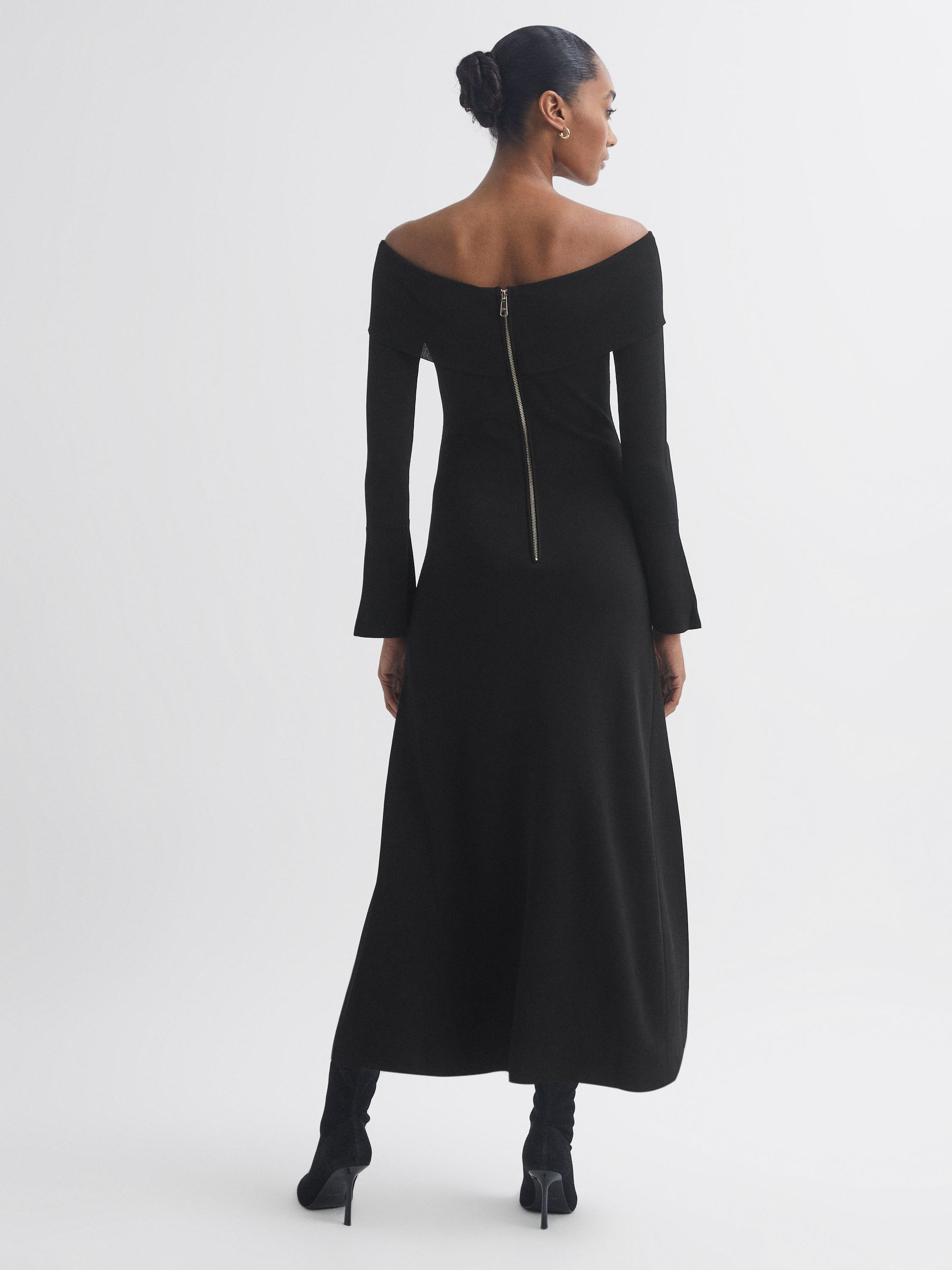 Florere Knitted Strapless Maxi Dress in Black - Image 4 of 5