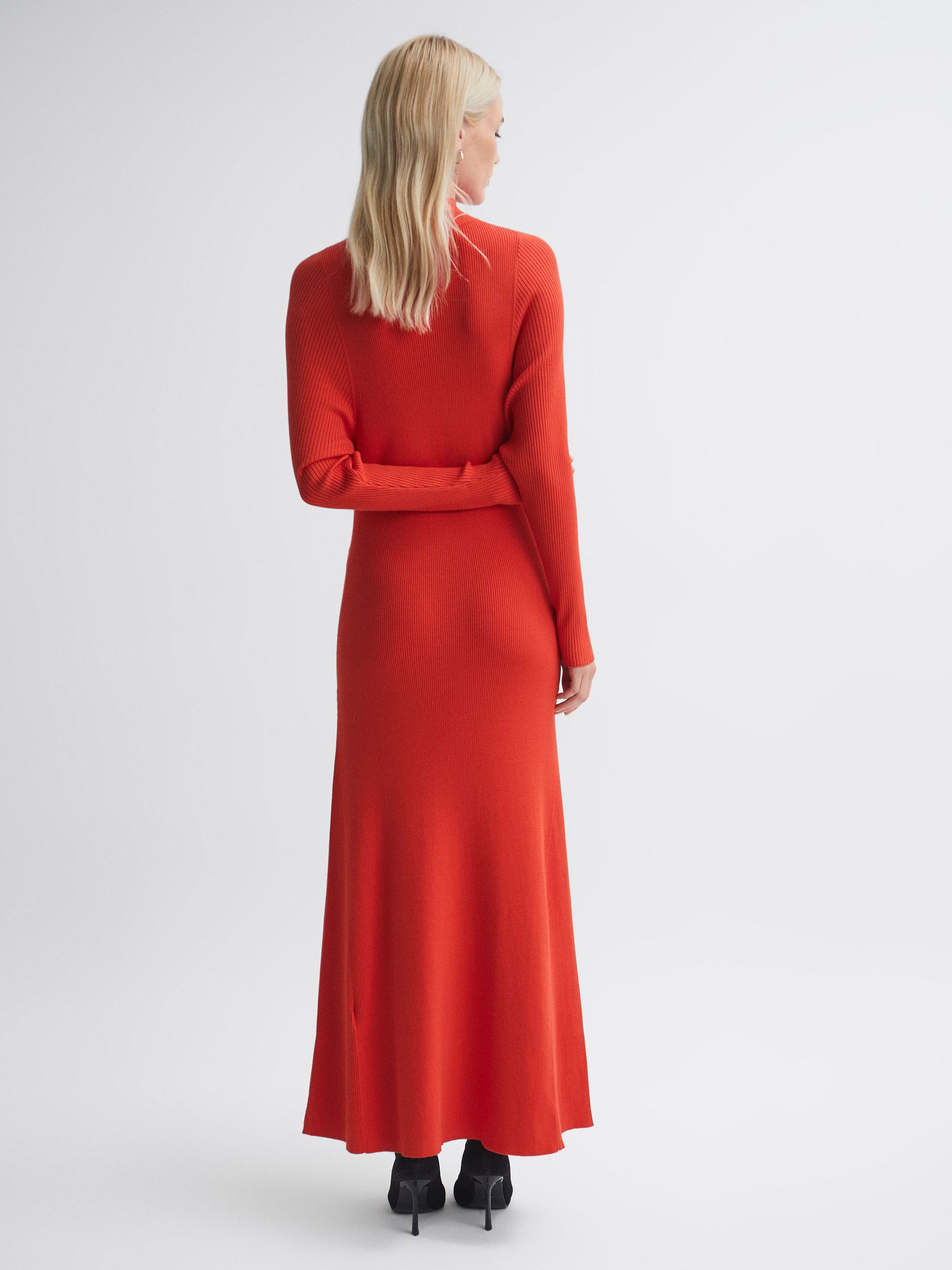 Florere Knitted Maxi Dress in Bright Orange - Image 2 of 7