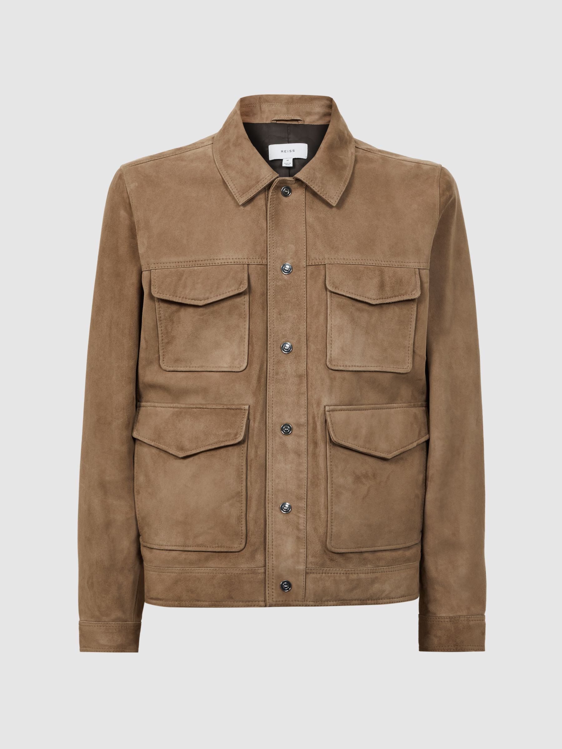 Suede Pocket Front Jacket in Taupe - Image 2 of 5
