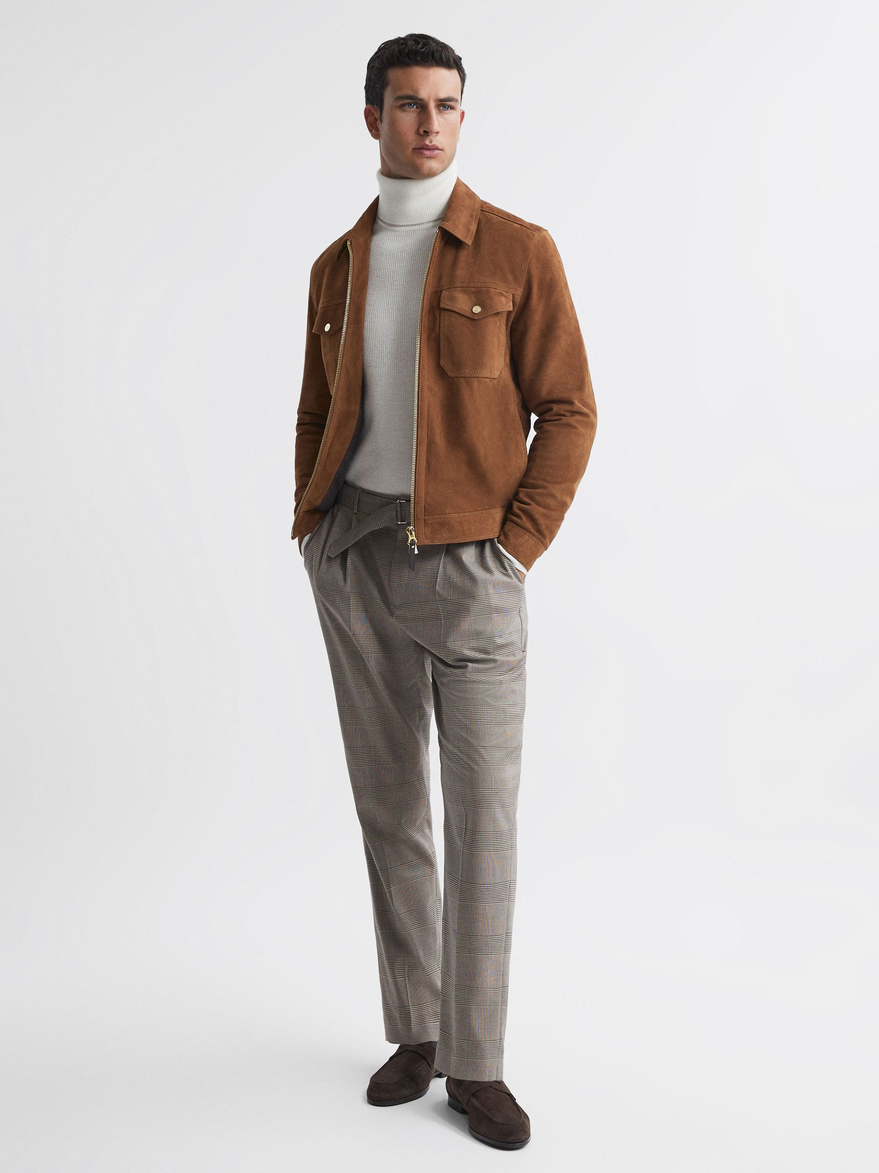 【海外限定】REISSジャケット☆Hanson Suede Trucker Jacket Buy Reiss Chocolate Brown Hanson Suede Trucker Jacket from