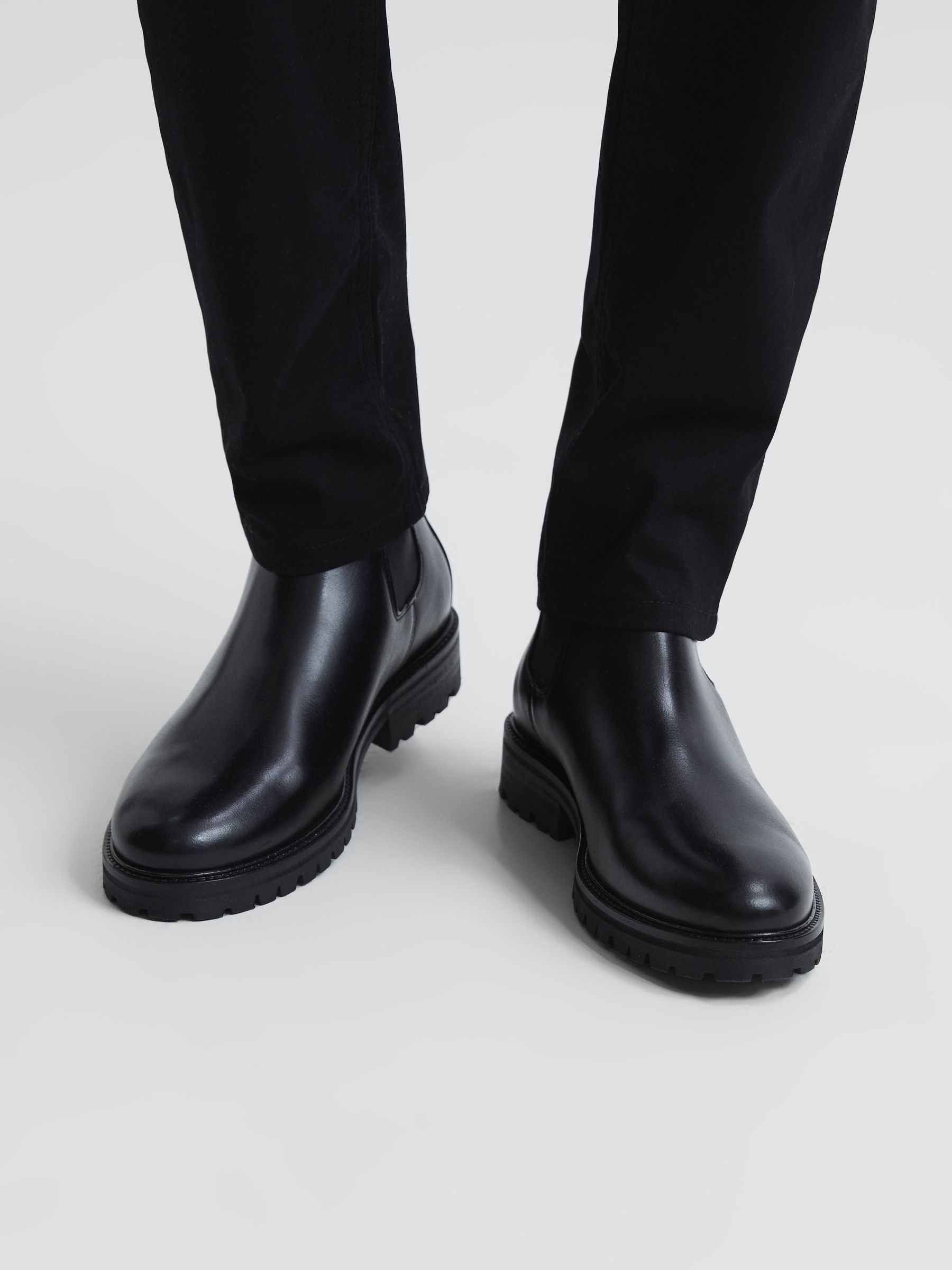Leather Chelsea Boots in Black - Image 2 of 5