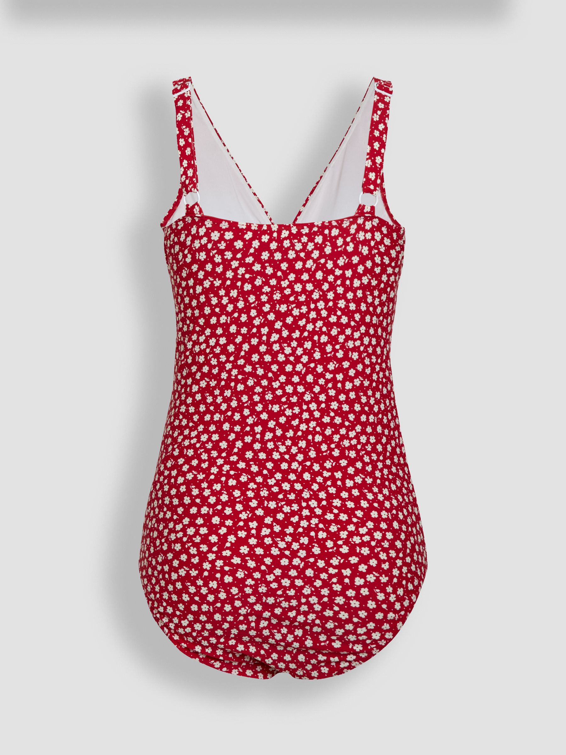 Red Ditsy Floral V-Neck Maternity Swimsuit - Image 3 of 4