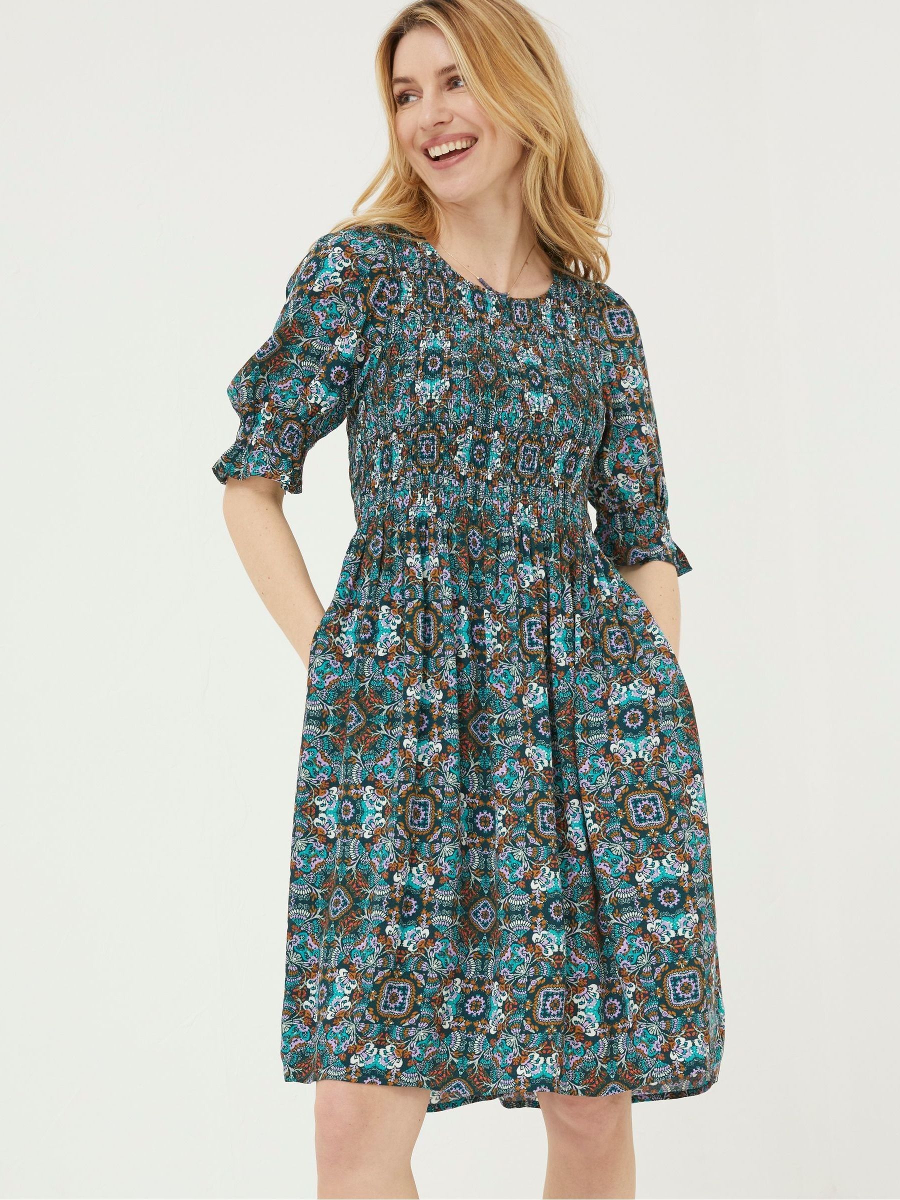 Green Pacey Mirrored Floral Dress - Image 1 of 6