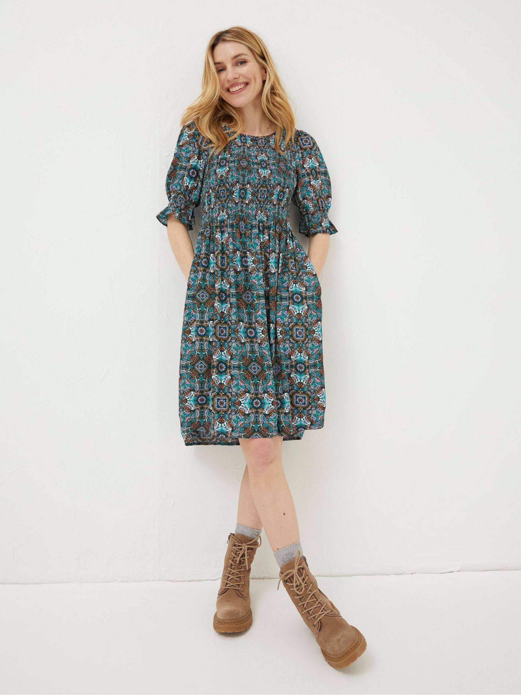 Green Pacey Mirrored Floral Dress - Image 3 of 6