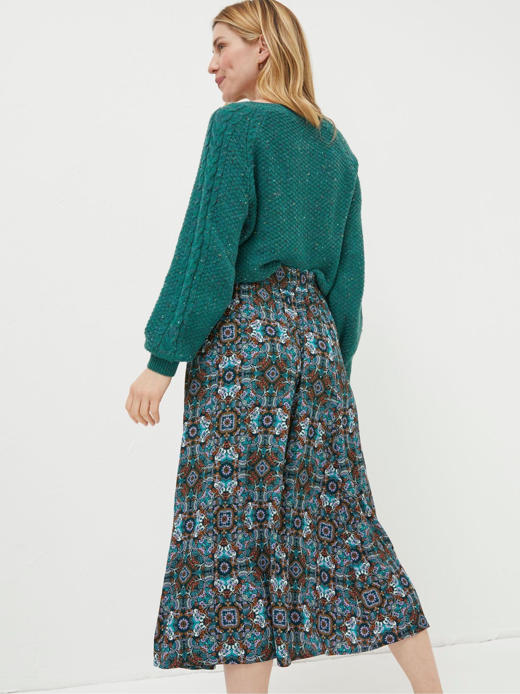 Green Millie Mirrored Floral Midi Skirt - Image 2 of 5