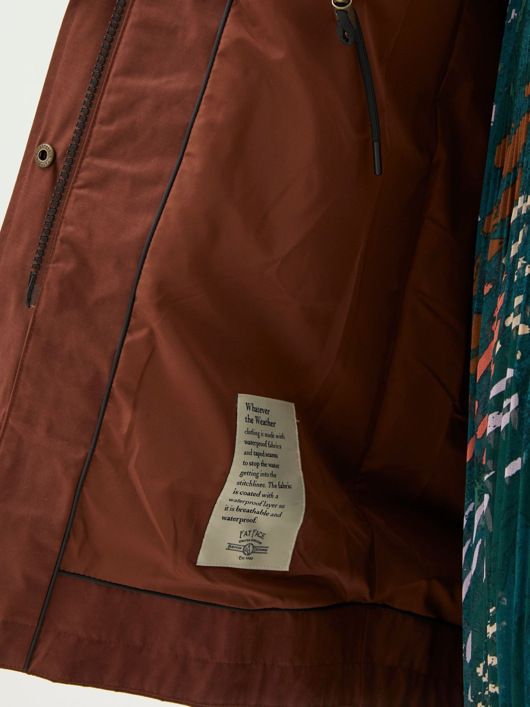 Brown Waterproof Longline Coat - Image 4 of 6