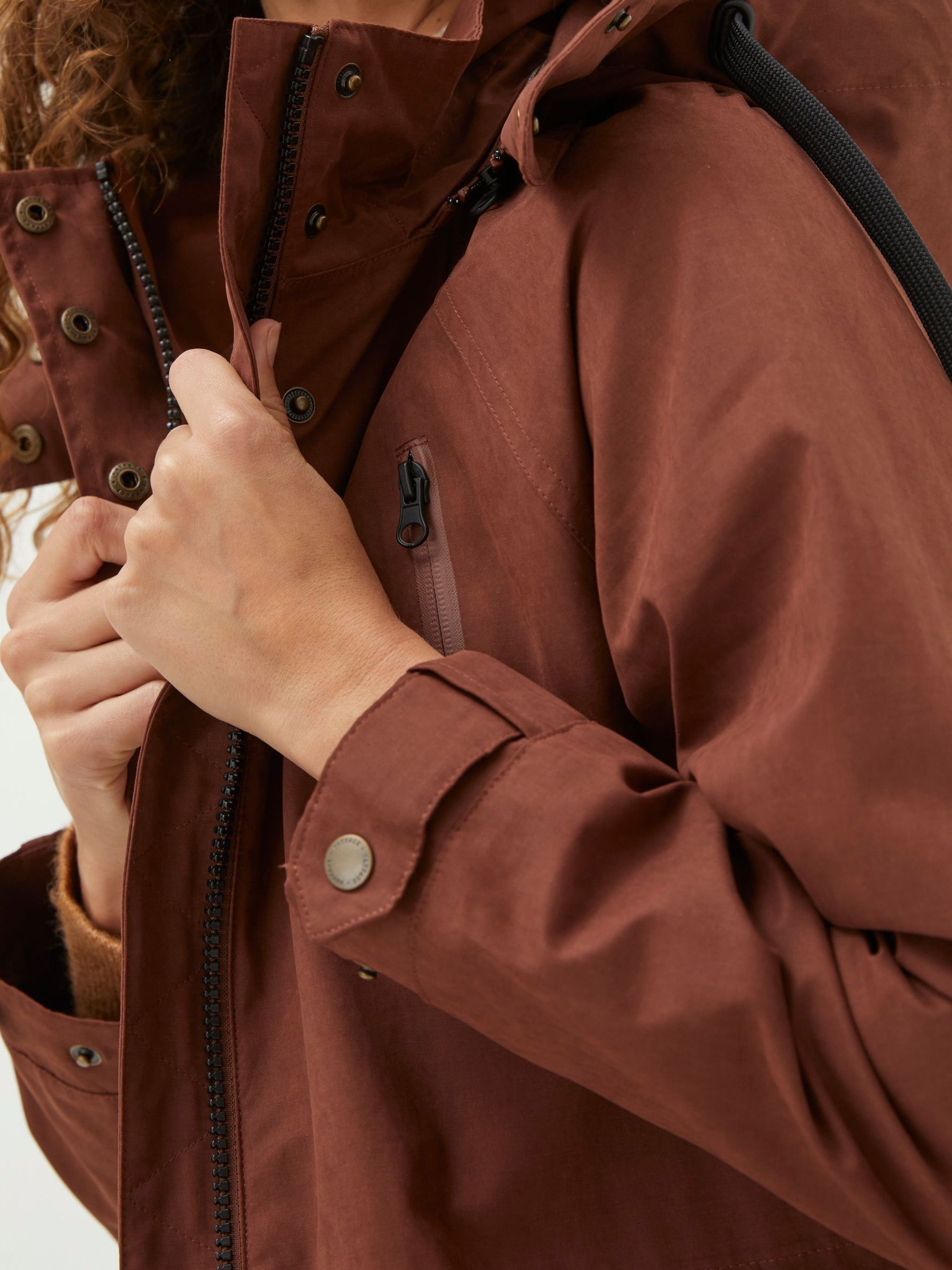 Brown Waterproof Longline Coat - Image 5 of 6