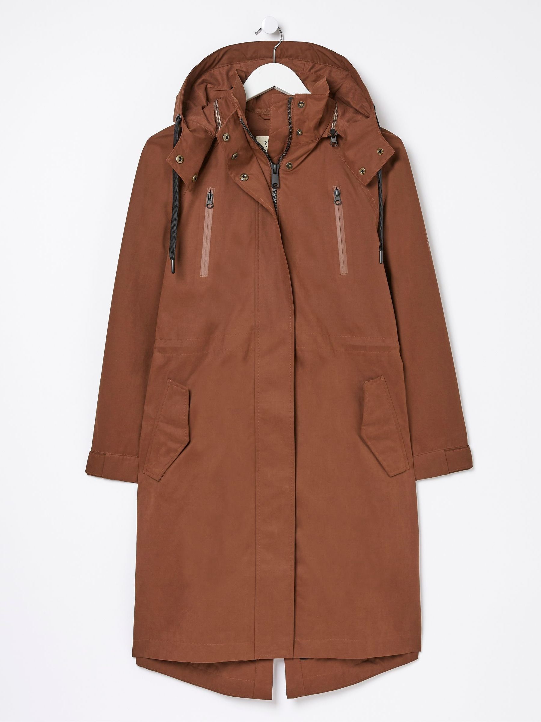 Brown Waterproof Longline Coat - Image 6 of 6