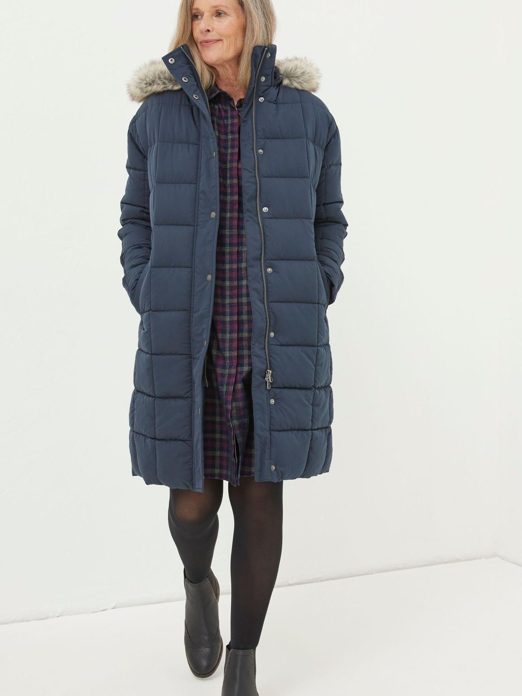 Blue Sienna Quilted Mid Length Coat - Image 1 of 4 Blue Sienna Quilted Mid Length Coat - Image 1 of 4