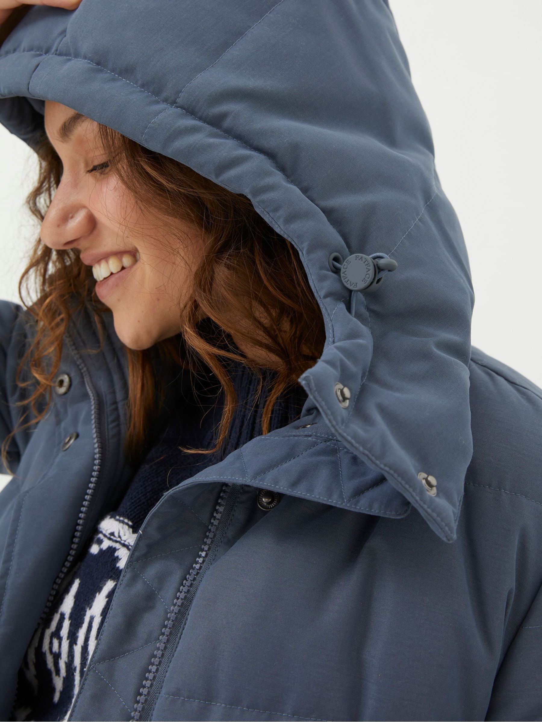 Blue Harley Long Puffer Coat - Image 5 of 6