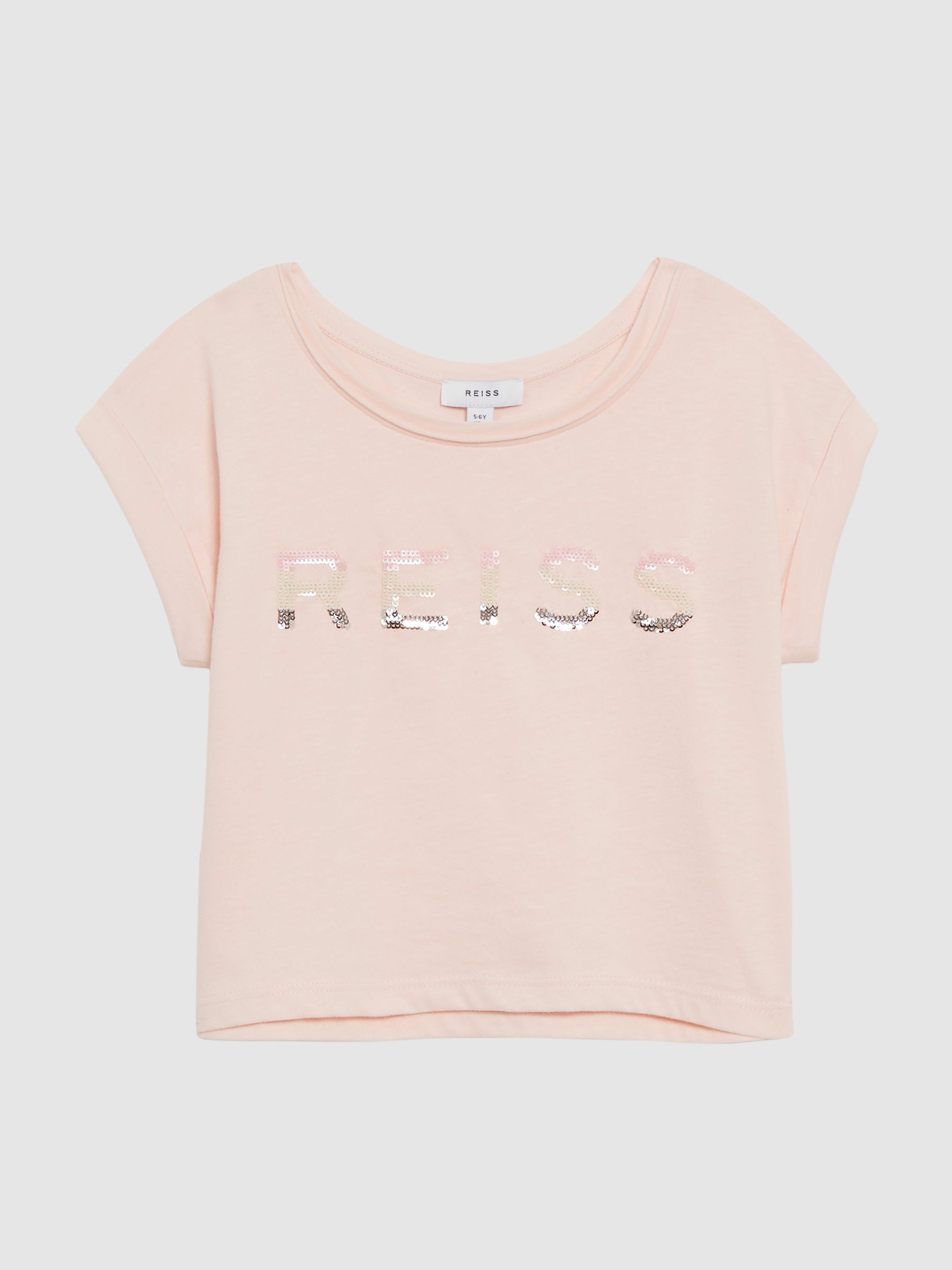 4-9 yrs Cotton Crew Neck Cropped T-Shirt in Pink - Image 2 of 6 4-9 yrs Cotton Crew Neck Cropped T-Shirt in Pink - Image 2 of 6