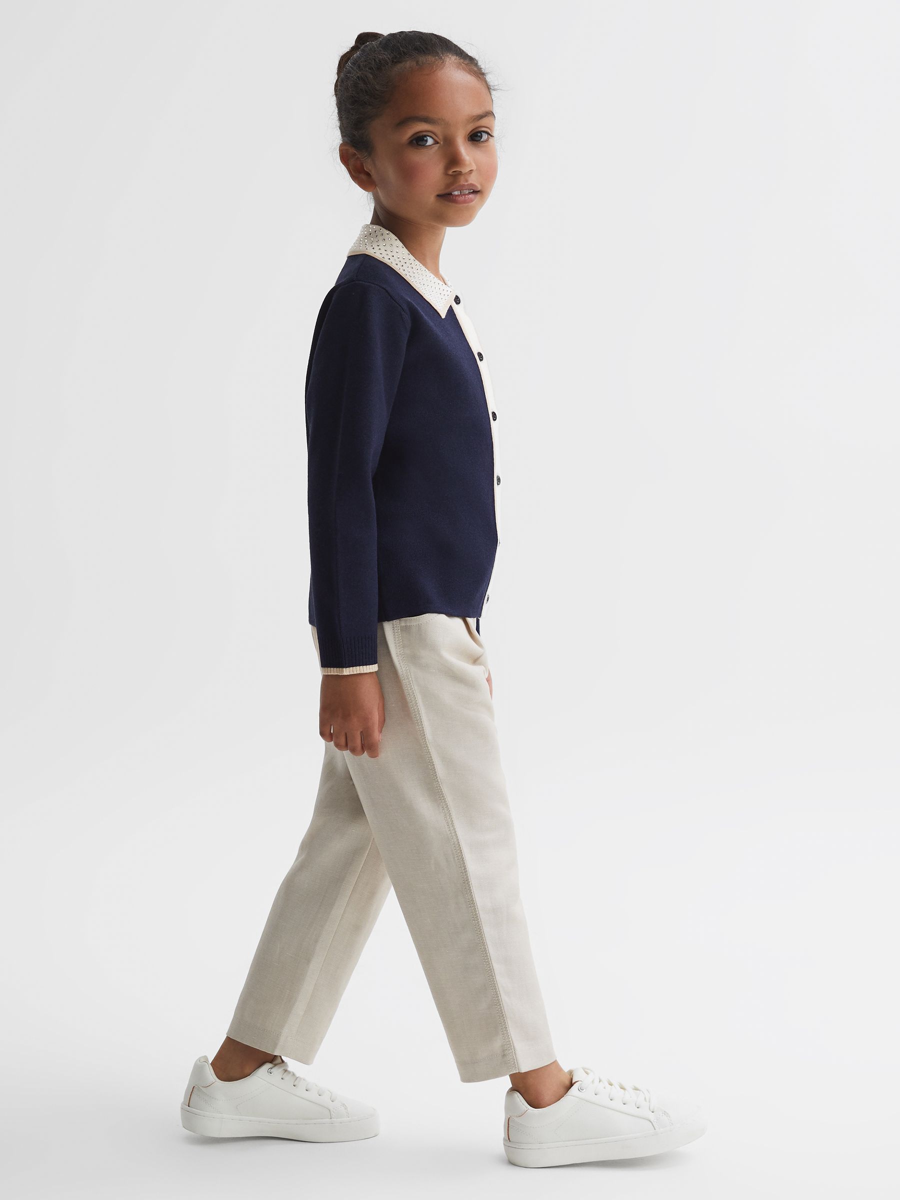 9-14 yrs Embellished Knitted Cardigan in Navy - Image 1 of 5