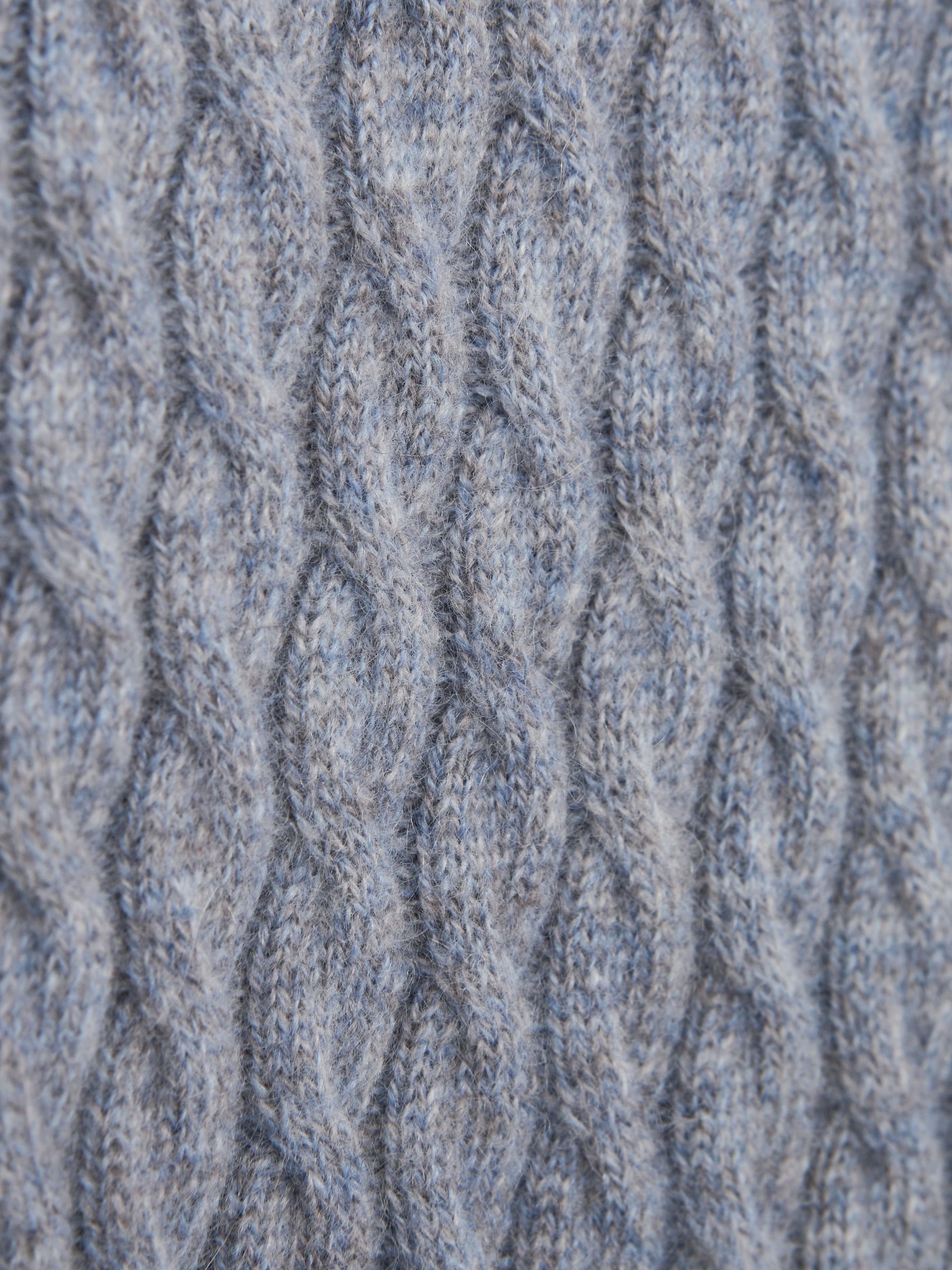 3-9 yrs Cashmere Knitted Half-Zip Funnel Neck Jumper in Isla Blue - Image 6 of 6