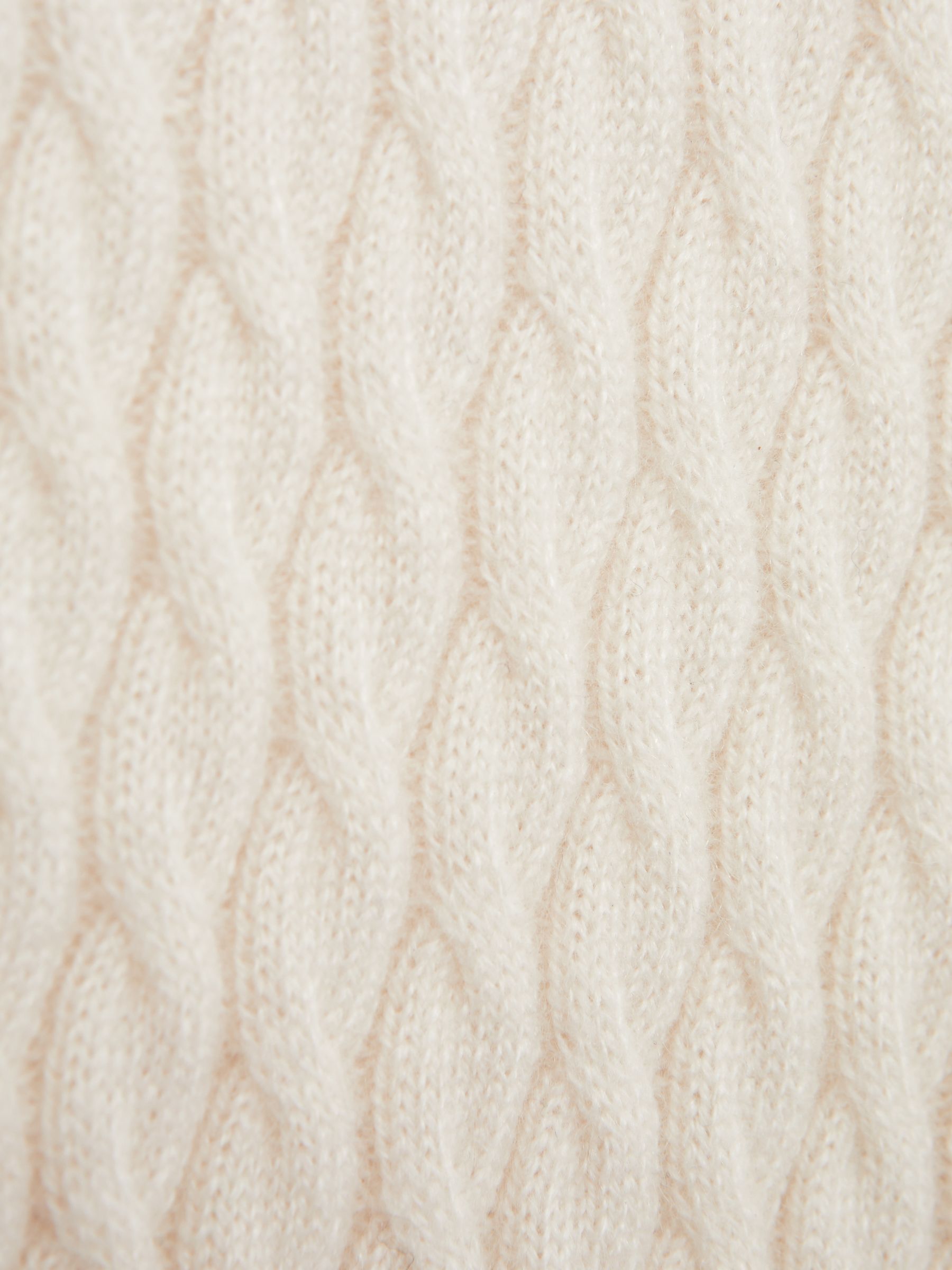 Junior Cashmere Knitted Half-Zip Funnel Neck Jumper in Cloud White - Image 6 of 6