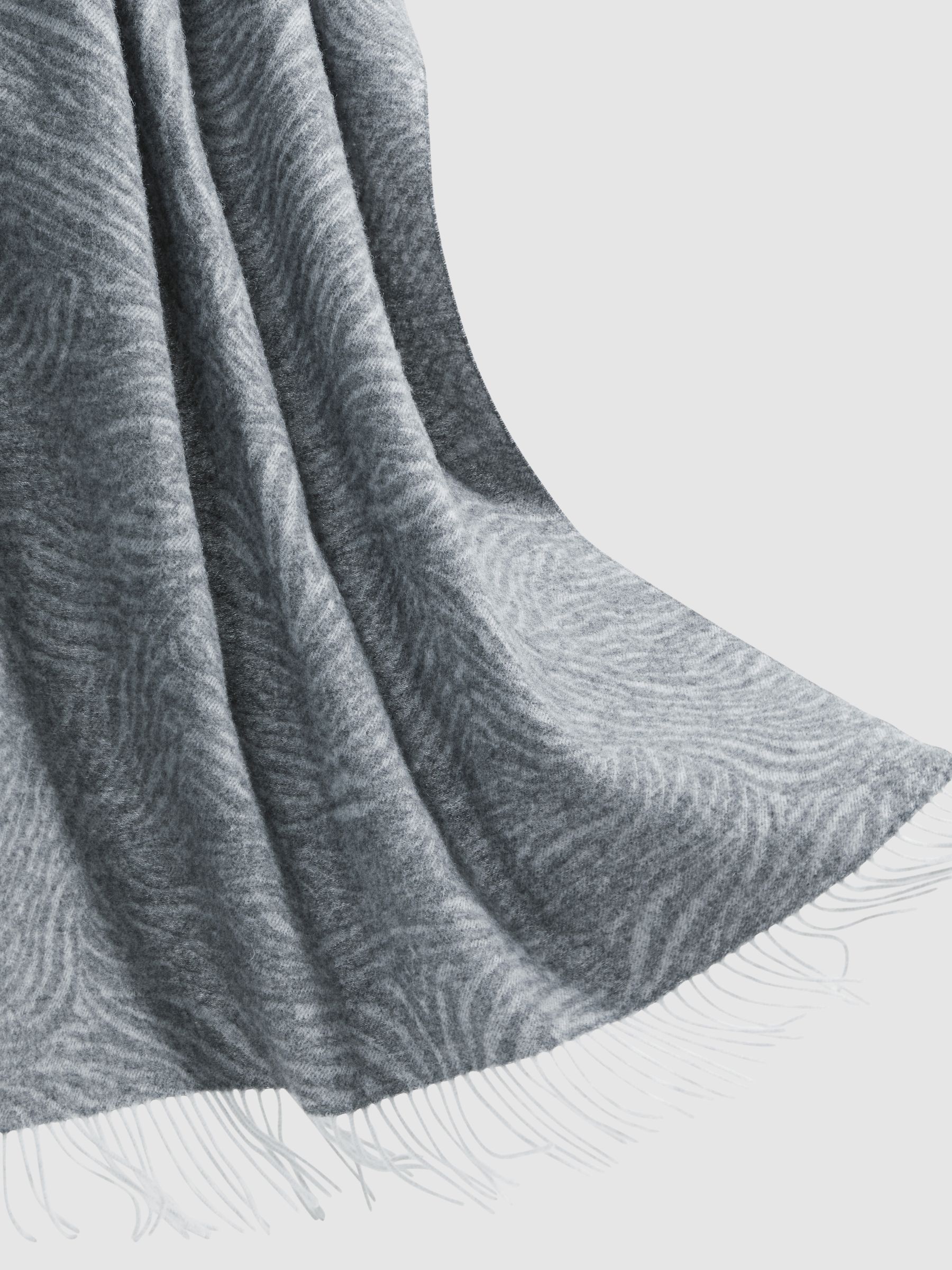 Wool-Cashmere Zebra Scarf in Grey - Image 4 of 5