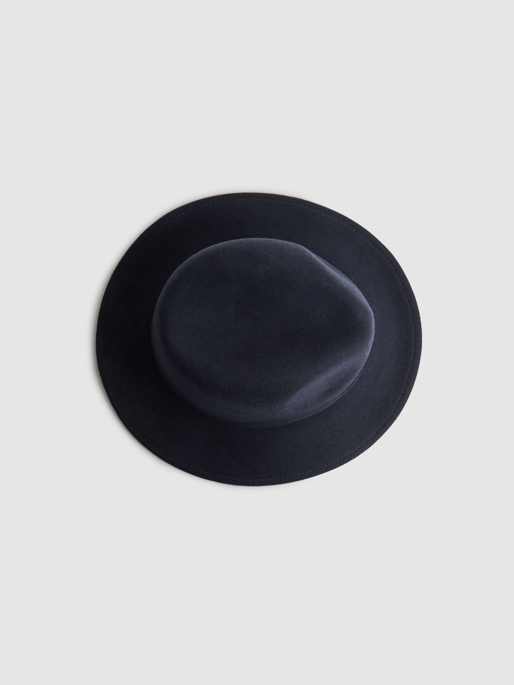 Wool Fedora Hat in Navy - Image 4 of 5