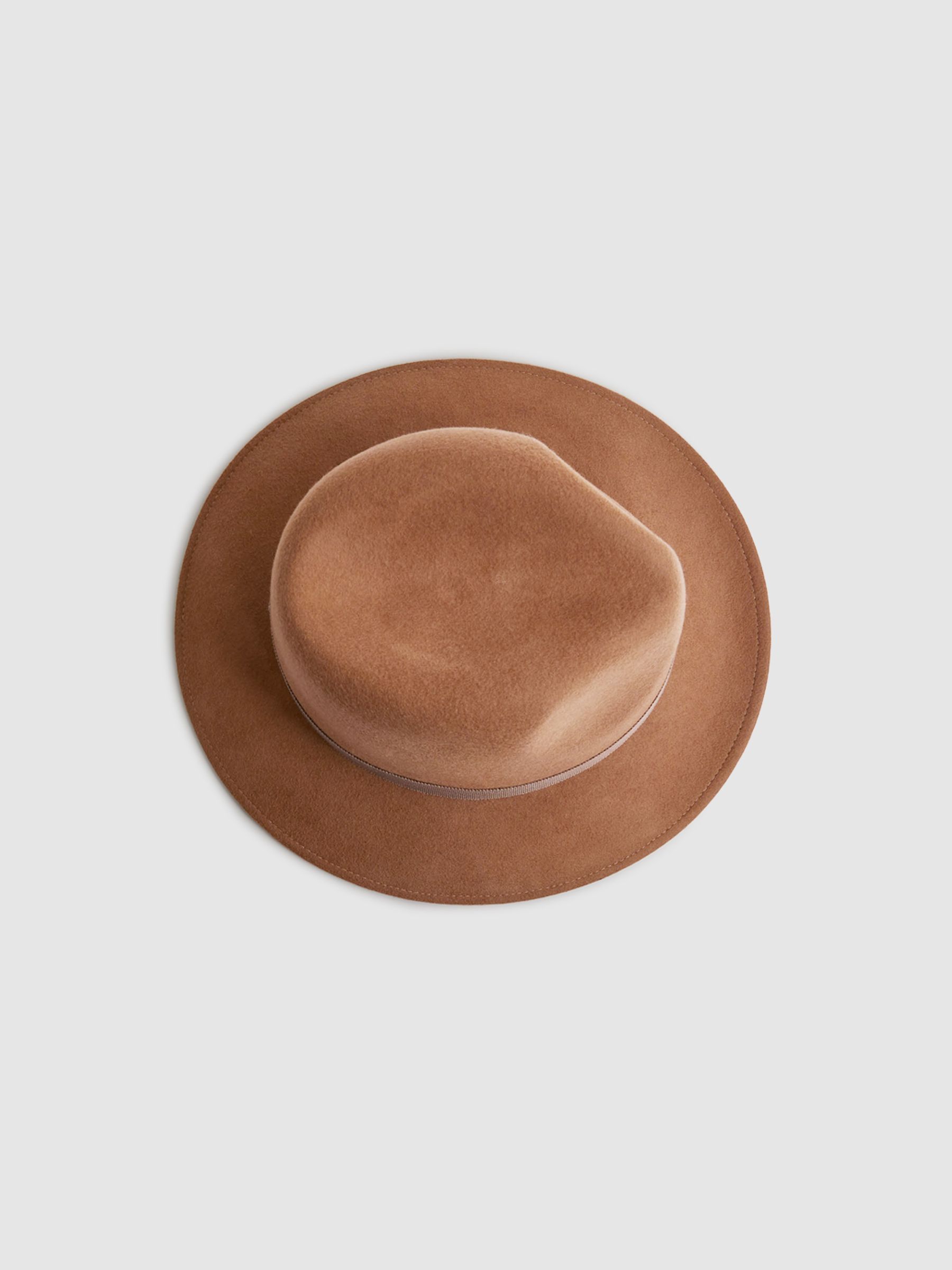 Wool Fedora Hat in Camel - Image 3 of 4