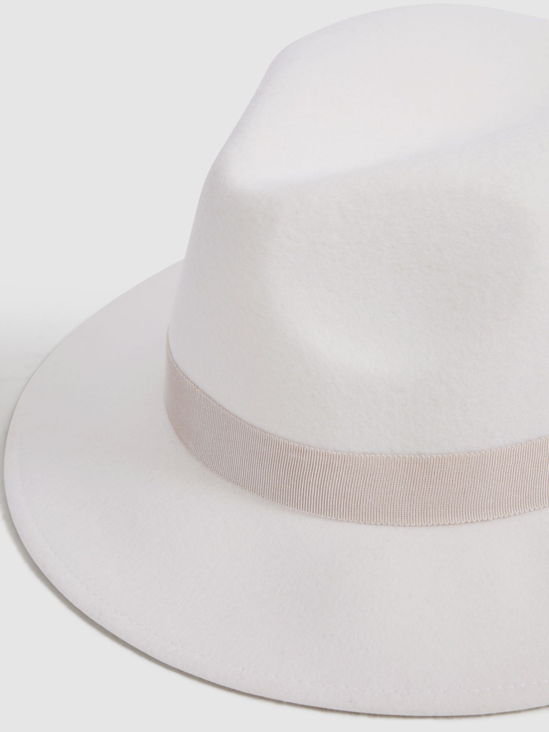 Wool Fedora Hat in Ivory - Image 5 of 5