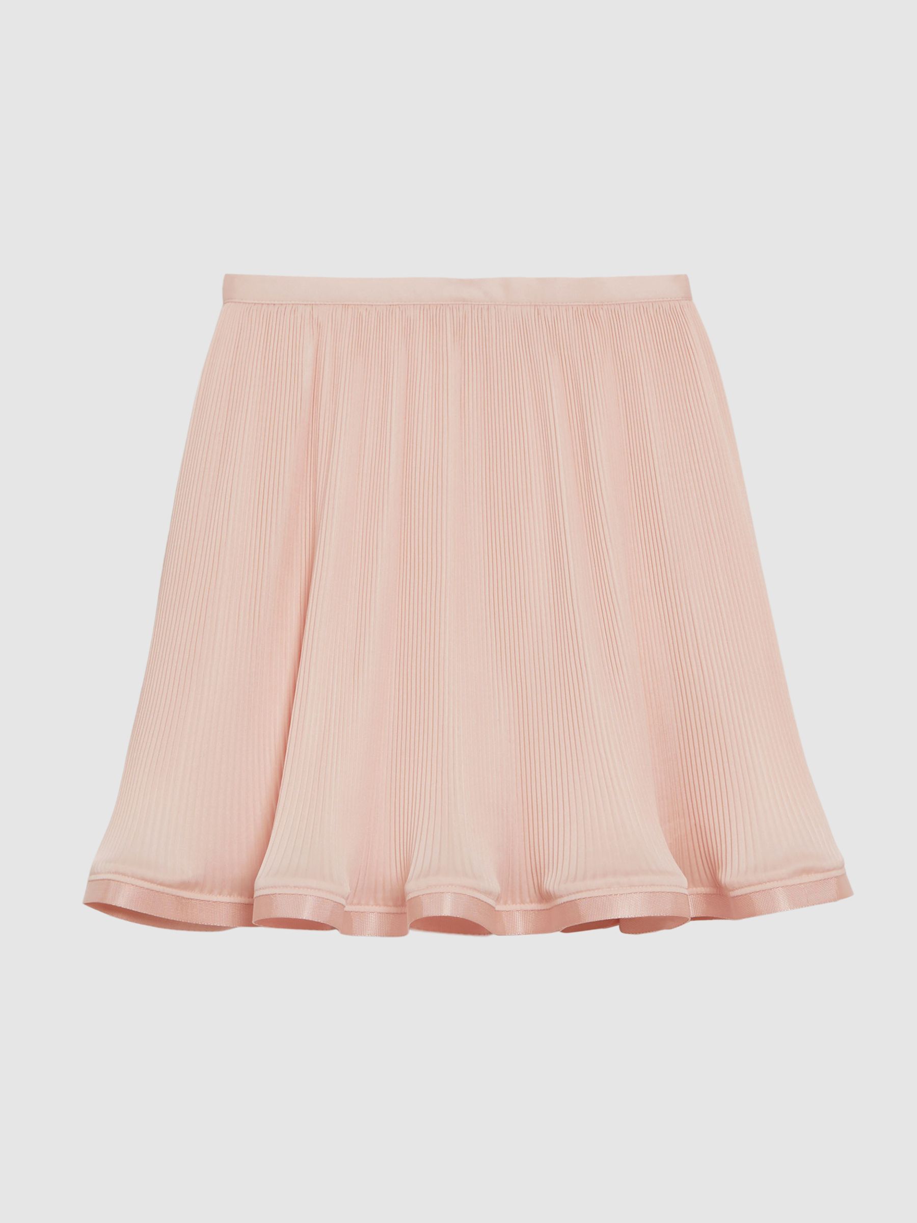 4-9 yrs Pleated Satin Trim Skirt in Pink - Image 2 of 6