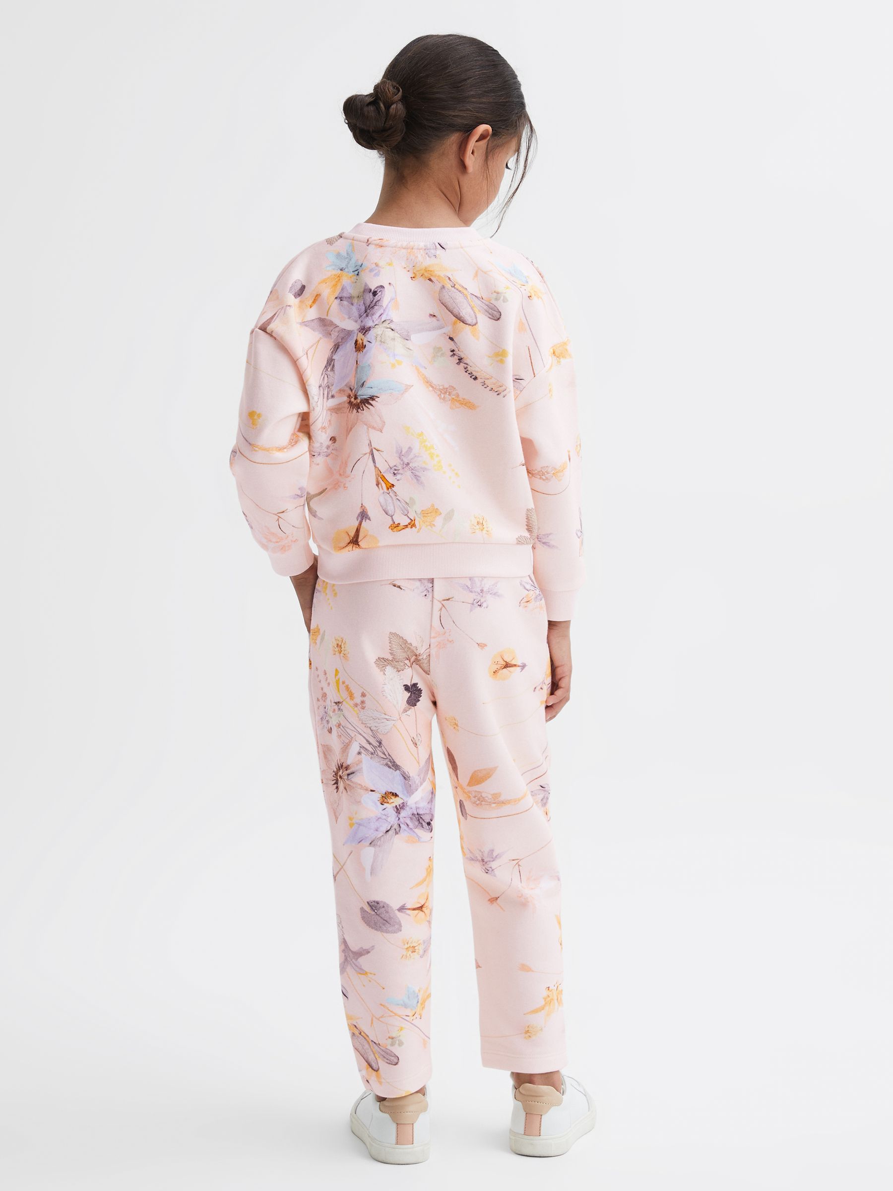 9-14 yrs Floral Print Joggers and Jumper Set in Ivory - Image 5 of 7